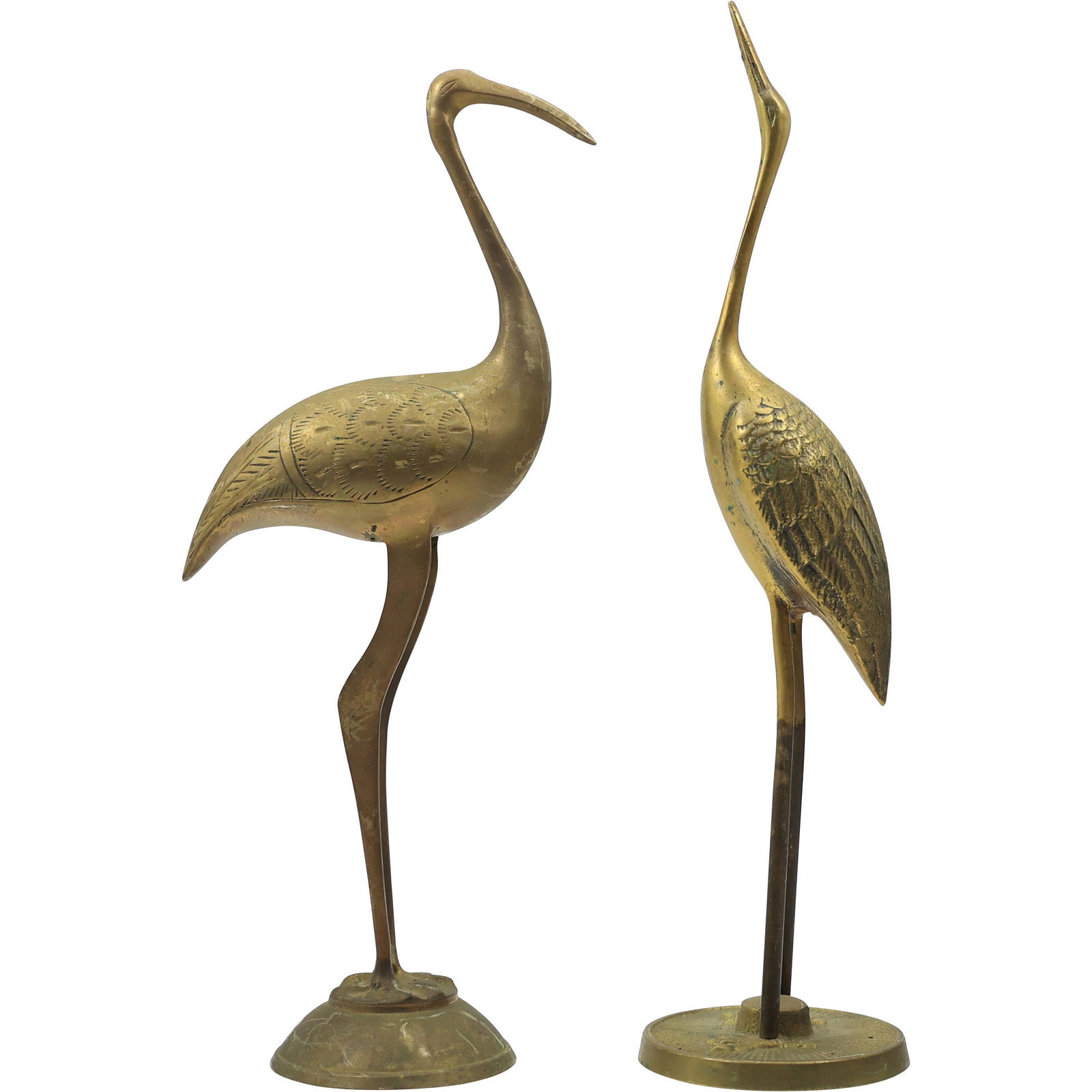 [2] Tall Brass HERON Bird Figure Statues (1 of 20)