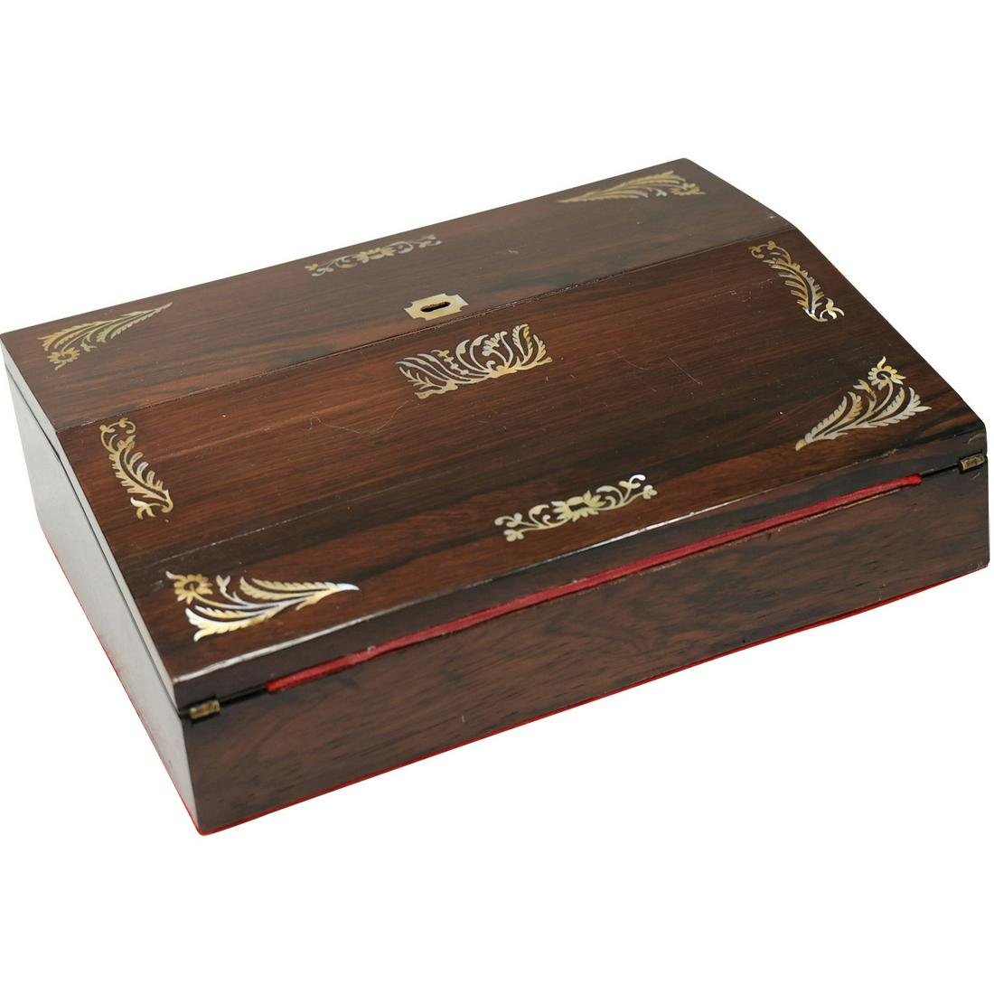 Rosewood Antique Continental LAP DESK Quality with Inlay (1 of 17)