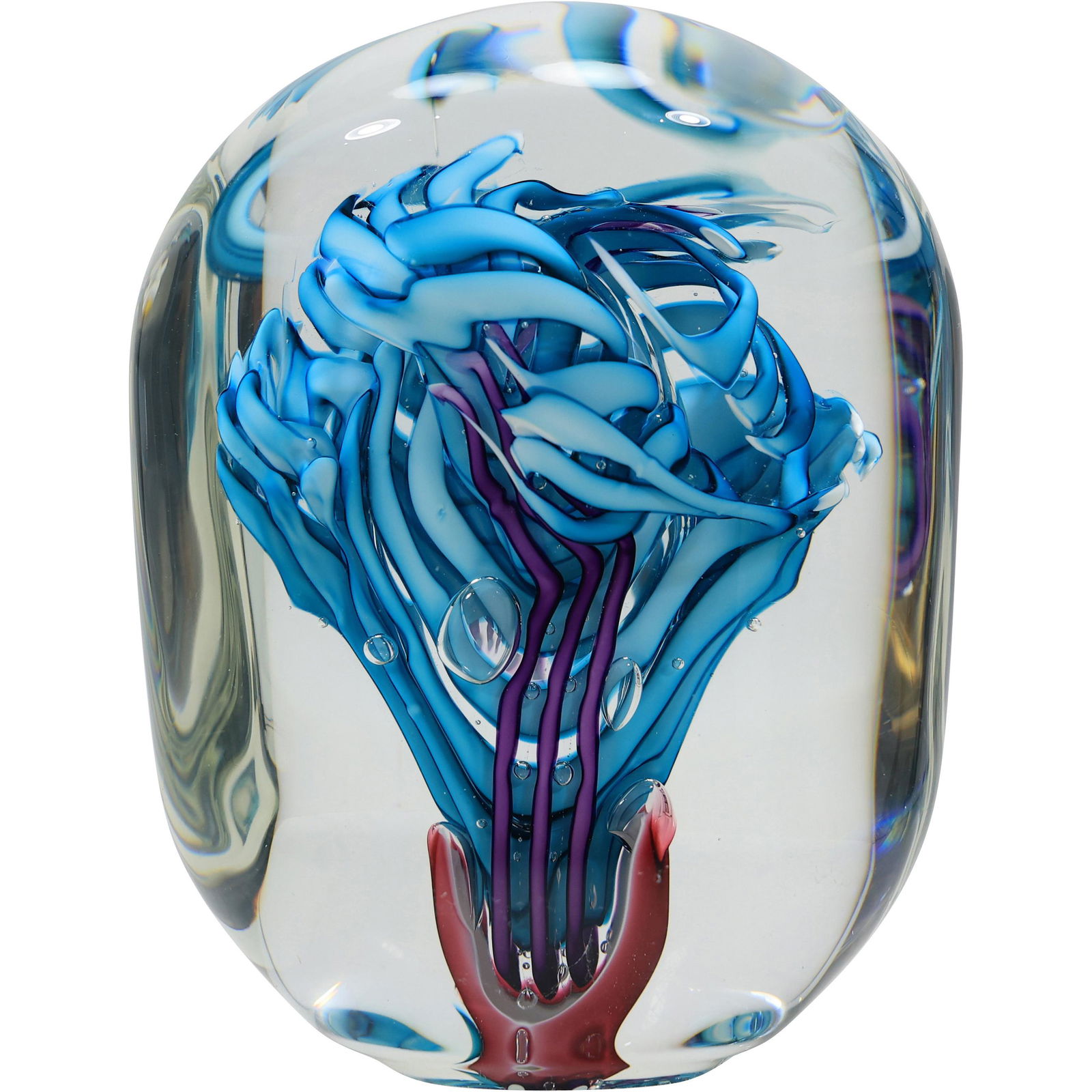 Schmidt Rhea Signed Studio Abstract Art Glass Paperweight Internal Decorated (1 of 20)