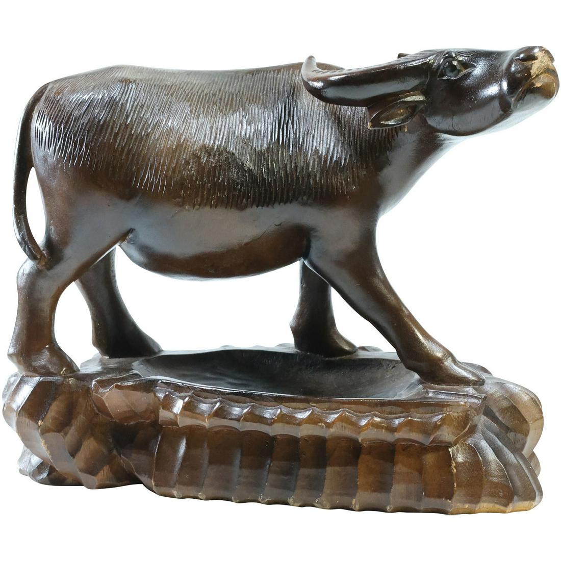 Carved Wood WATER BUFFALO Figure Statue Original Patina Oct 24, 2022 Donny Malone Auctions