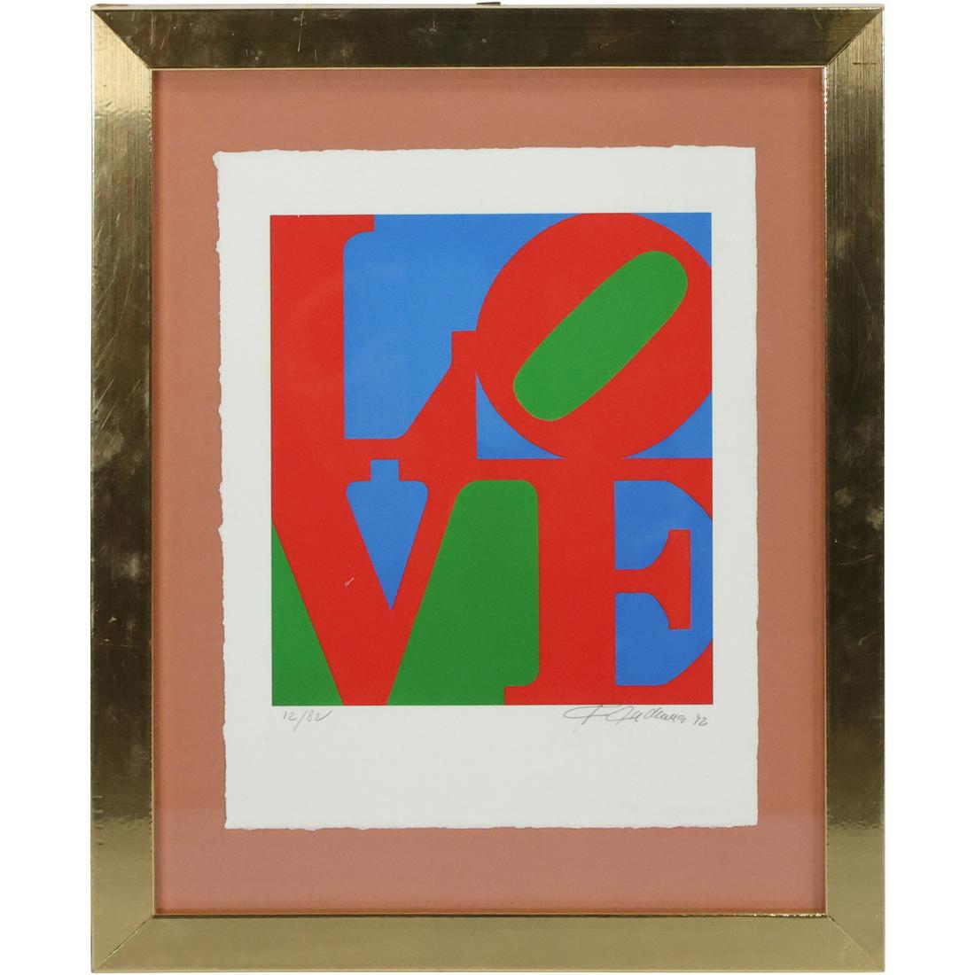 Robert Indiana, "LOVE" Lithograph Pencil Signed Dated 1972, Framed (1 of 10)