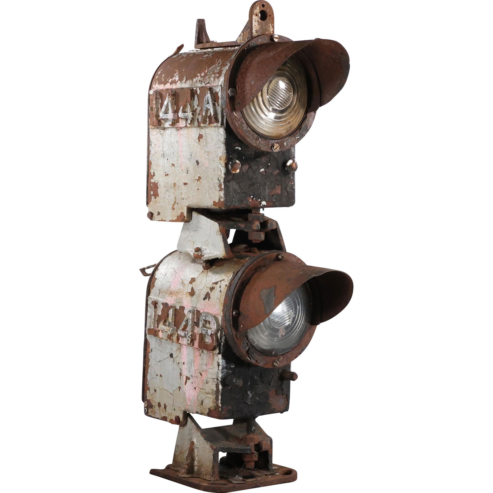 Large Antique Railroad Signal Lamp #144A and #144B; West Virginia Manufacturer (1 of 17)