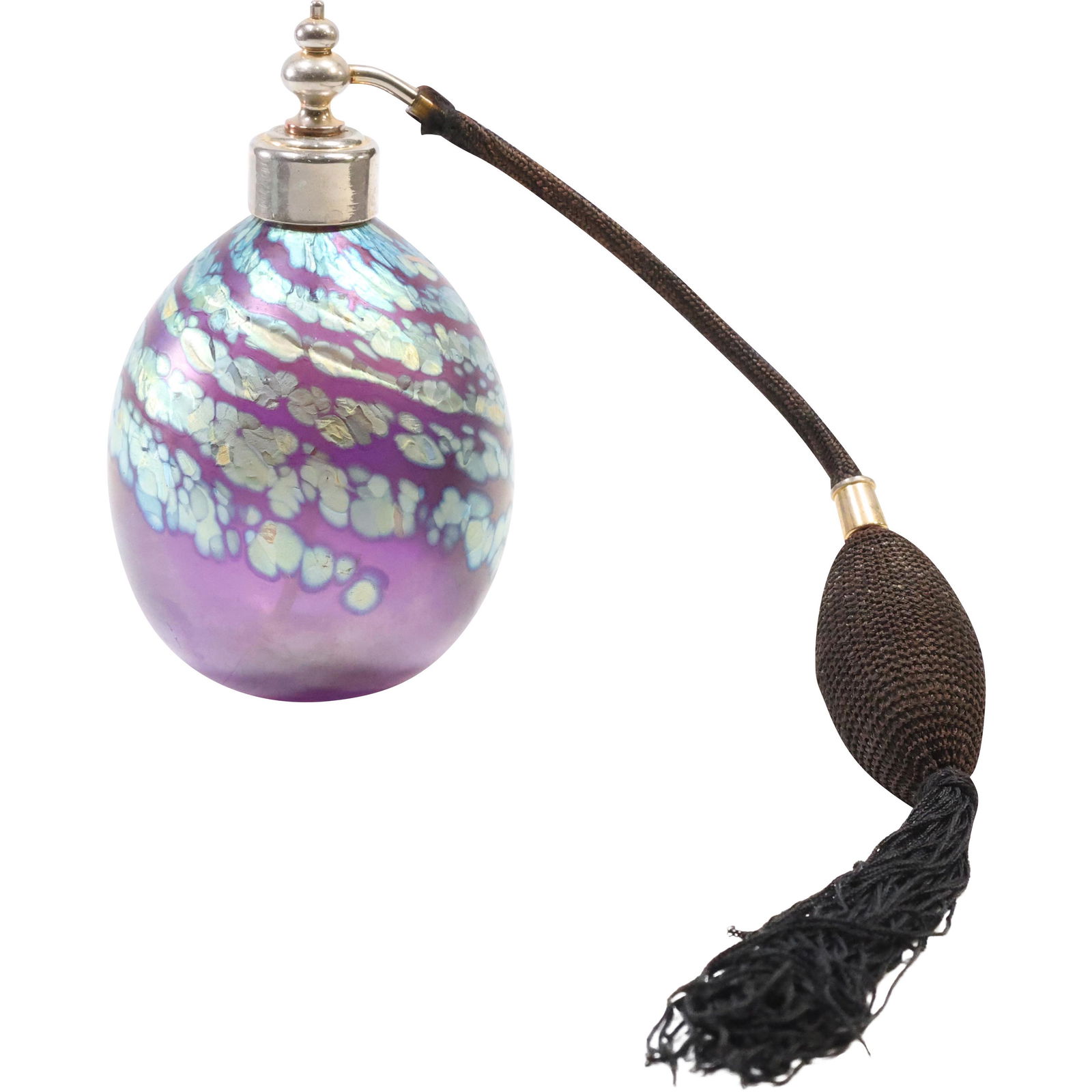 Brioni, Signed Art Glass Perfume Atomizer: Brioni, Signed Art Glass Perfume Atomizer. size: 6 x 3