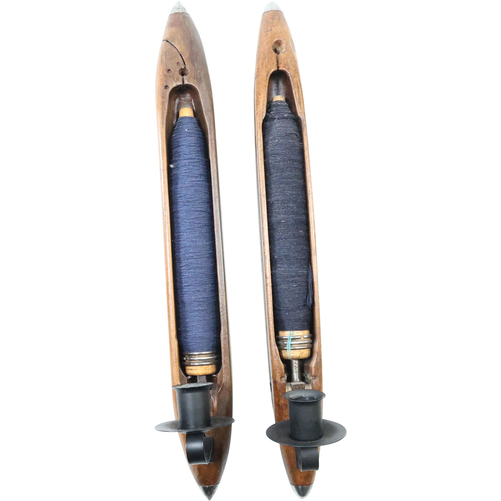 [2] Vintage Industrial Wooden Weaver Flying Shuttles Made into Wall Candle Sconces (1 of 8)