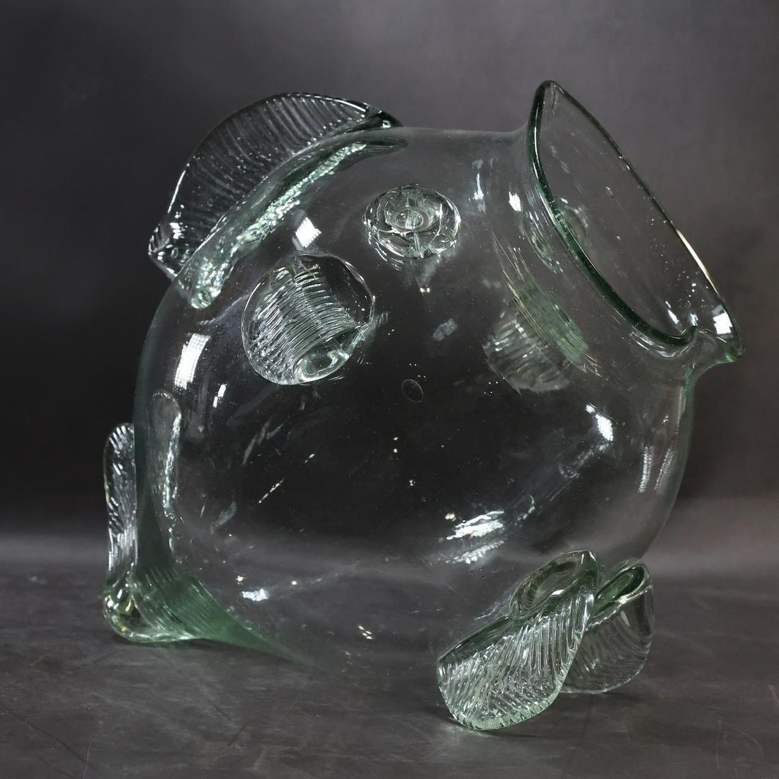 Large Glass GUPPY FISH Figurative Open Mouth Bowl (1 of 8)