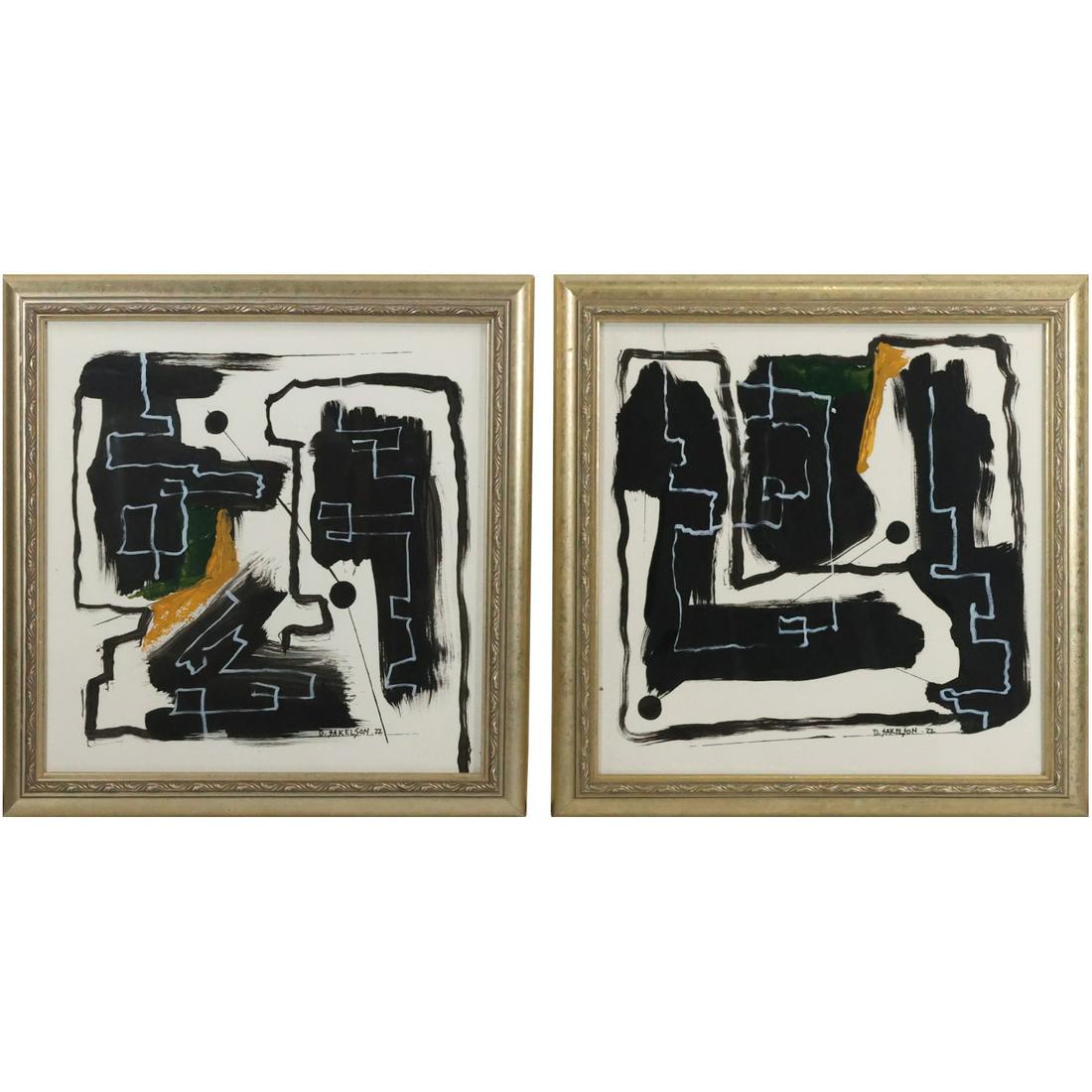 [2] Dennis Sakelson, Bucks County PA Artist,  ABSTRACT Oil Paintings, Framed, Signed (1 of 20)
