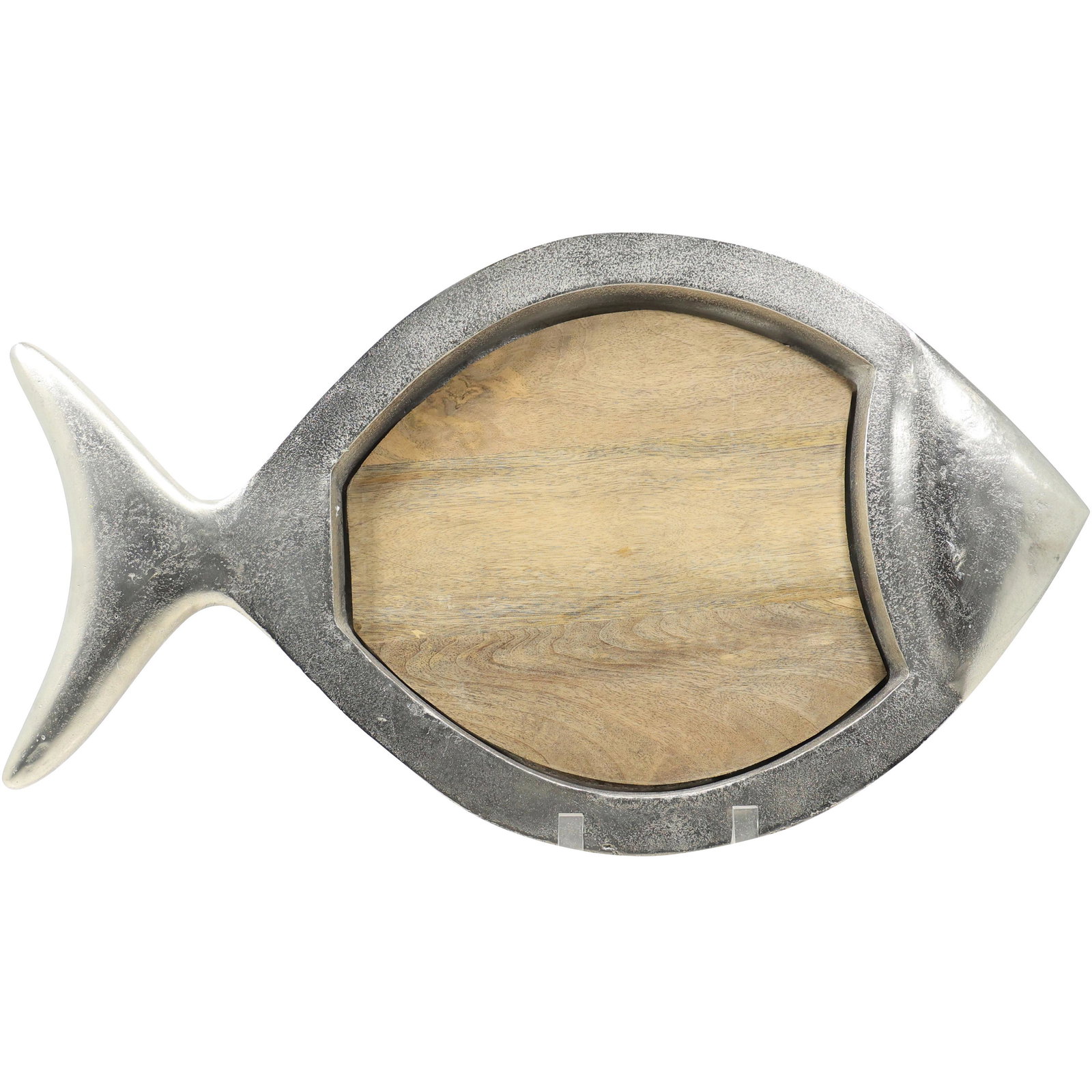 Cast Aluminum and Wood Center FISH Figurative Serving Tray (1 of 16)