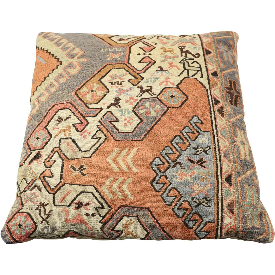 Turkish Kilim Pillow in Natural Dyes Geometric Design (1 of 16)