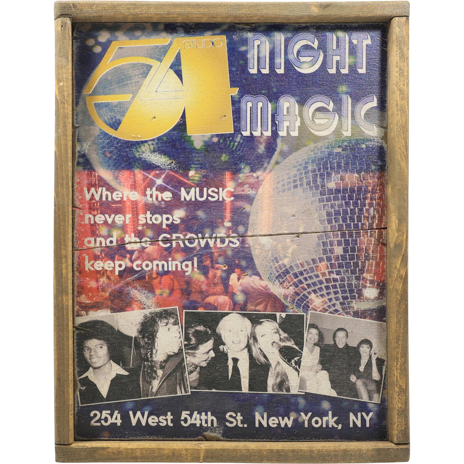 Novelty "Studio 54" Wooden Sign -  "54 NIGHT MAGIC", New York's Greatest Nightclub (1 of 19)