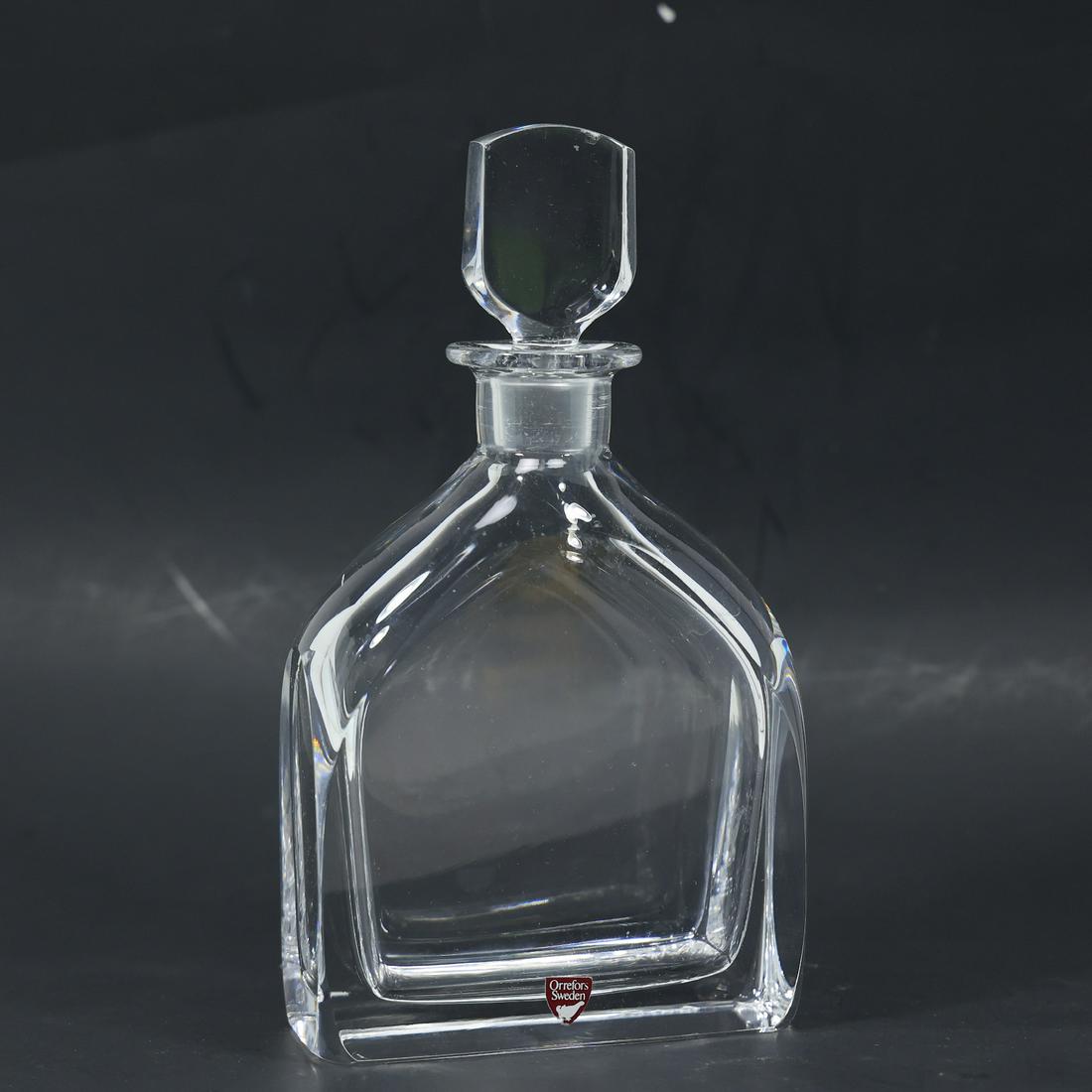 Signed ORREFORS Sweden Crystal Glass Bottle with Stopper (1 of 16)