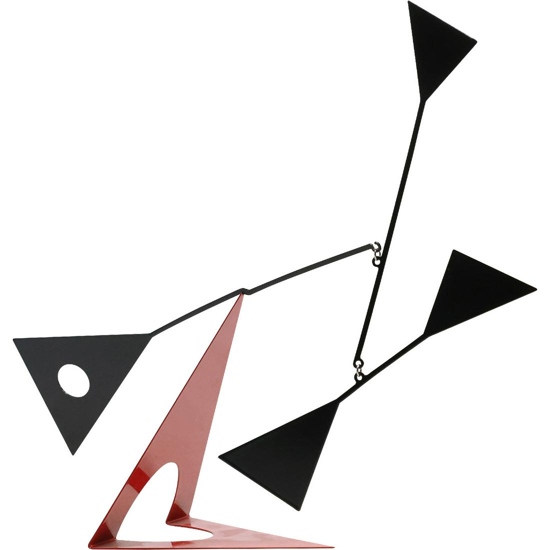 Modern Design Black and Red Metal Table Top Mobile Sculpture (1 of 9)