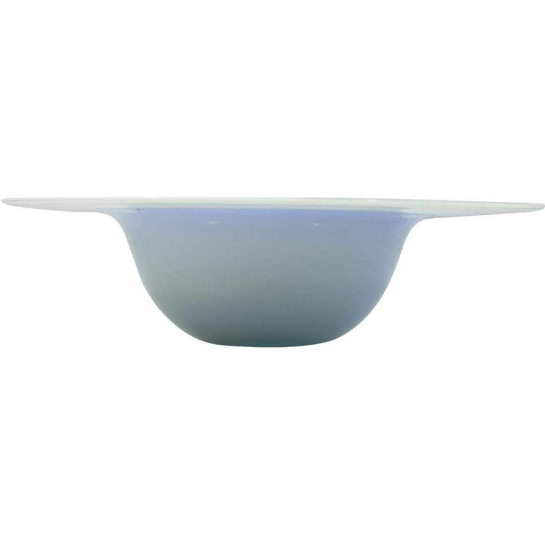 Art Glass White with Cobalt Blue Center Bowl Ground Pontil Base (1 of 20)