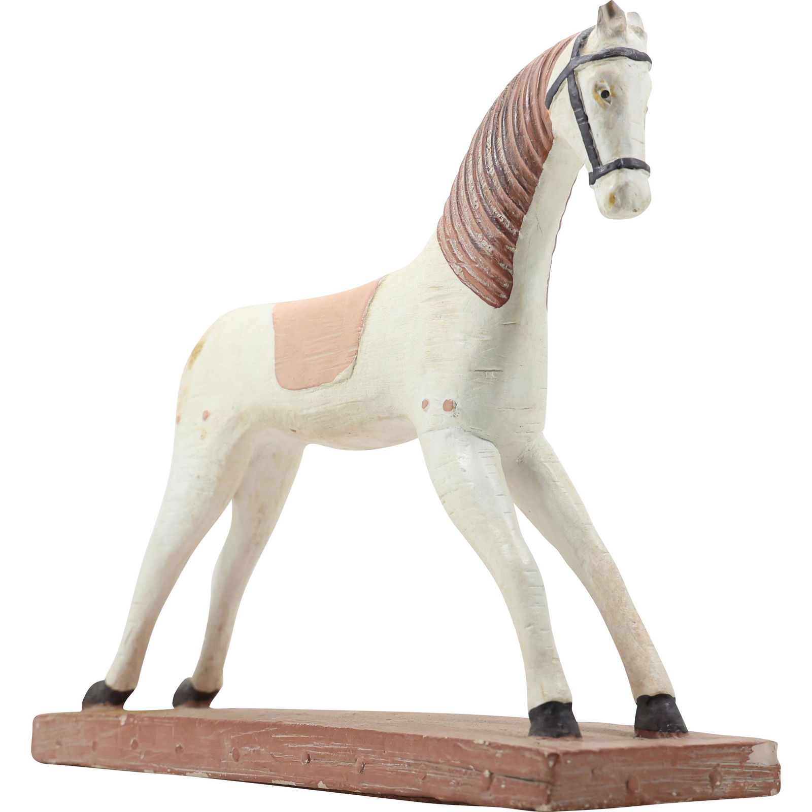 Primitive Hobby Horse Figure Statue Sculpture in Hard Plaster Composition (1 of 20)