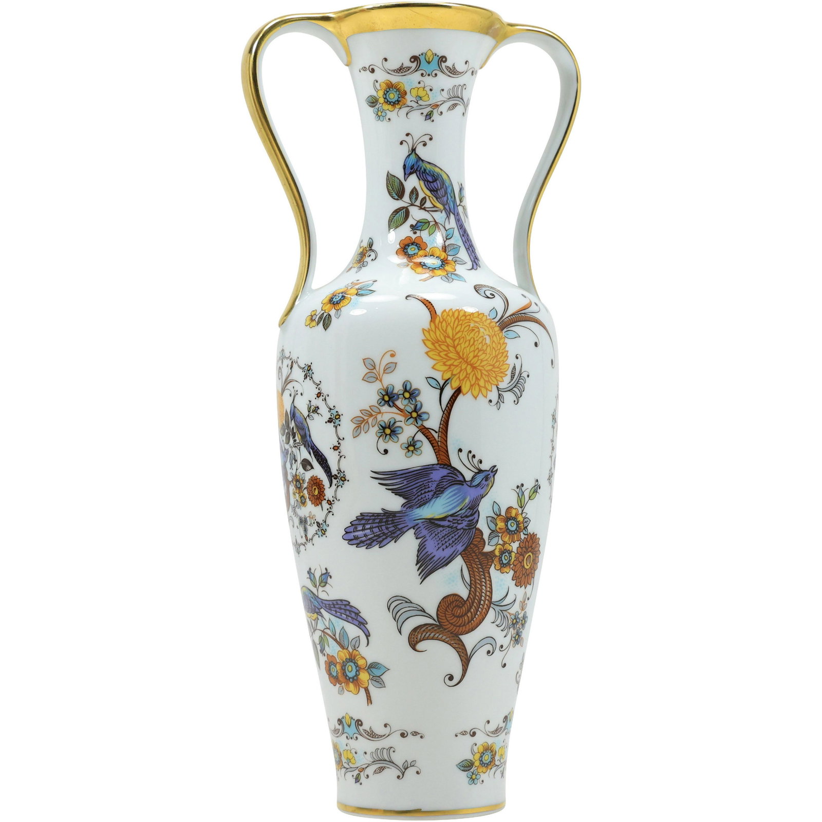 Royal Bavaria KPM Germany Fine Porcelain Double Handled Vase Birds on Branches (1 of 20)