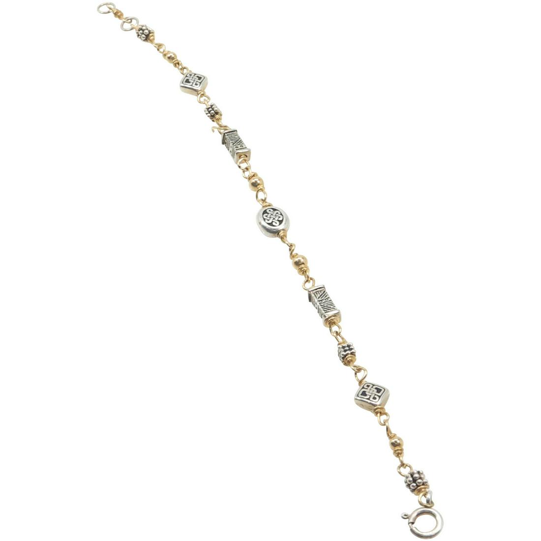 .925 Sterling Silver with Gold Bracelet: .925 Sterling Silver with Gold Bracelet. size 8 in. x 1/4 in.