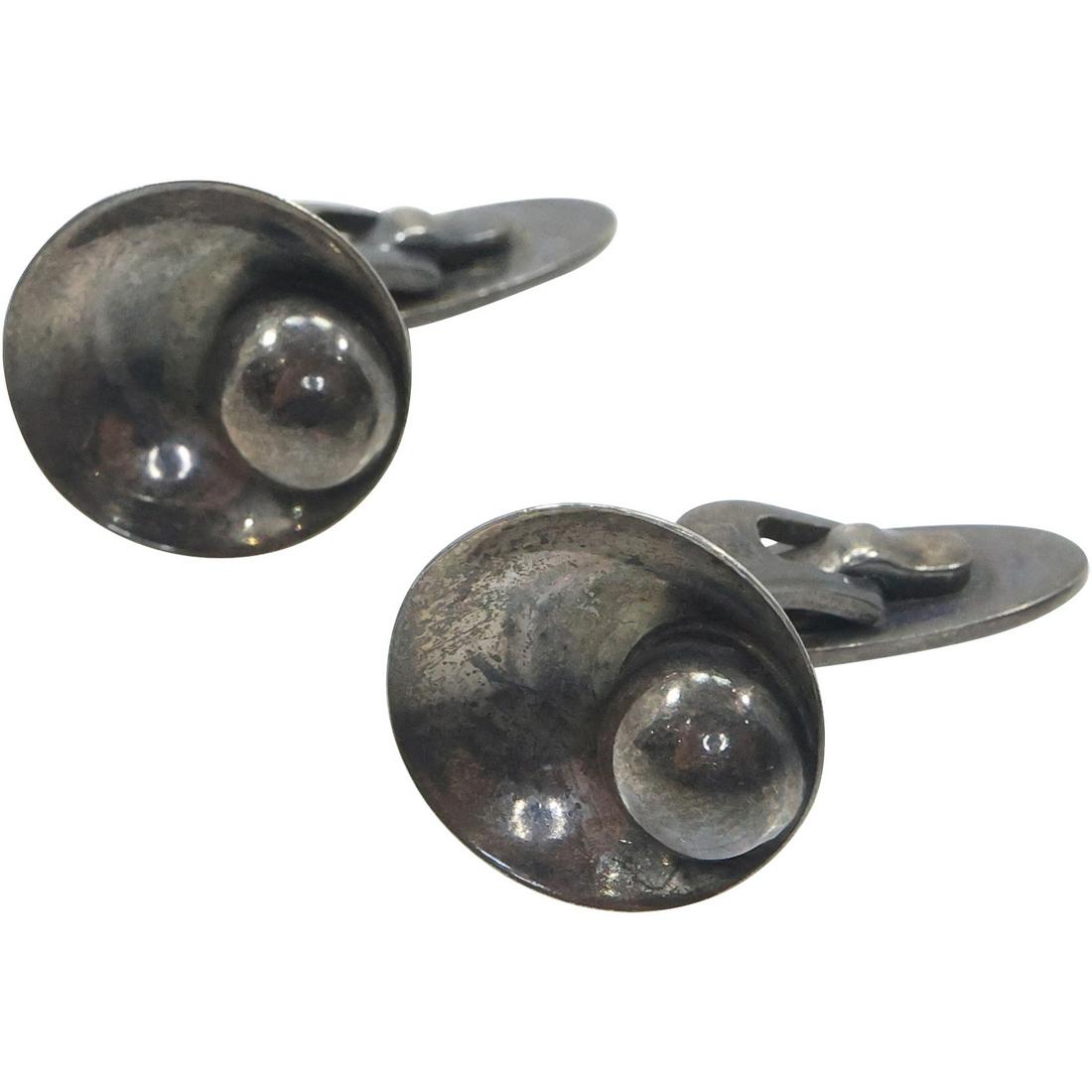 marked HS Herman Siersbol Denmark Sterling Silver Cuff Links (1 of 13)