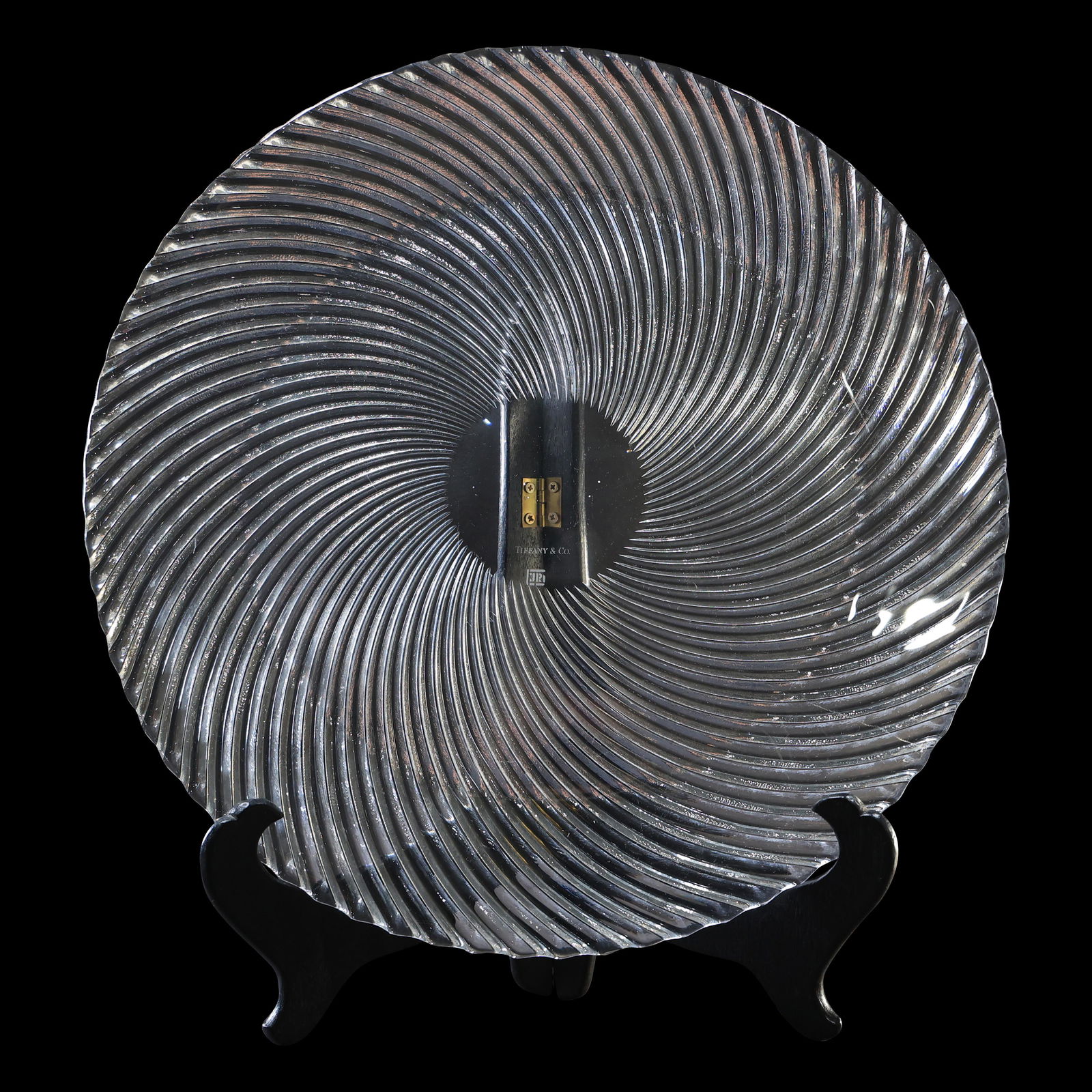 TIFFANY & CO Spiral Crystal Glass Platter 12.5 inches diameter, Signed (1 of 20)