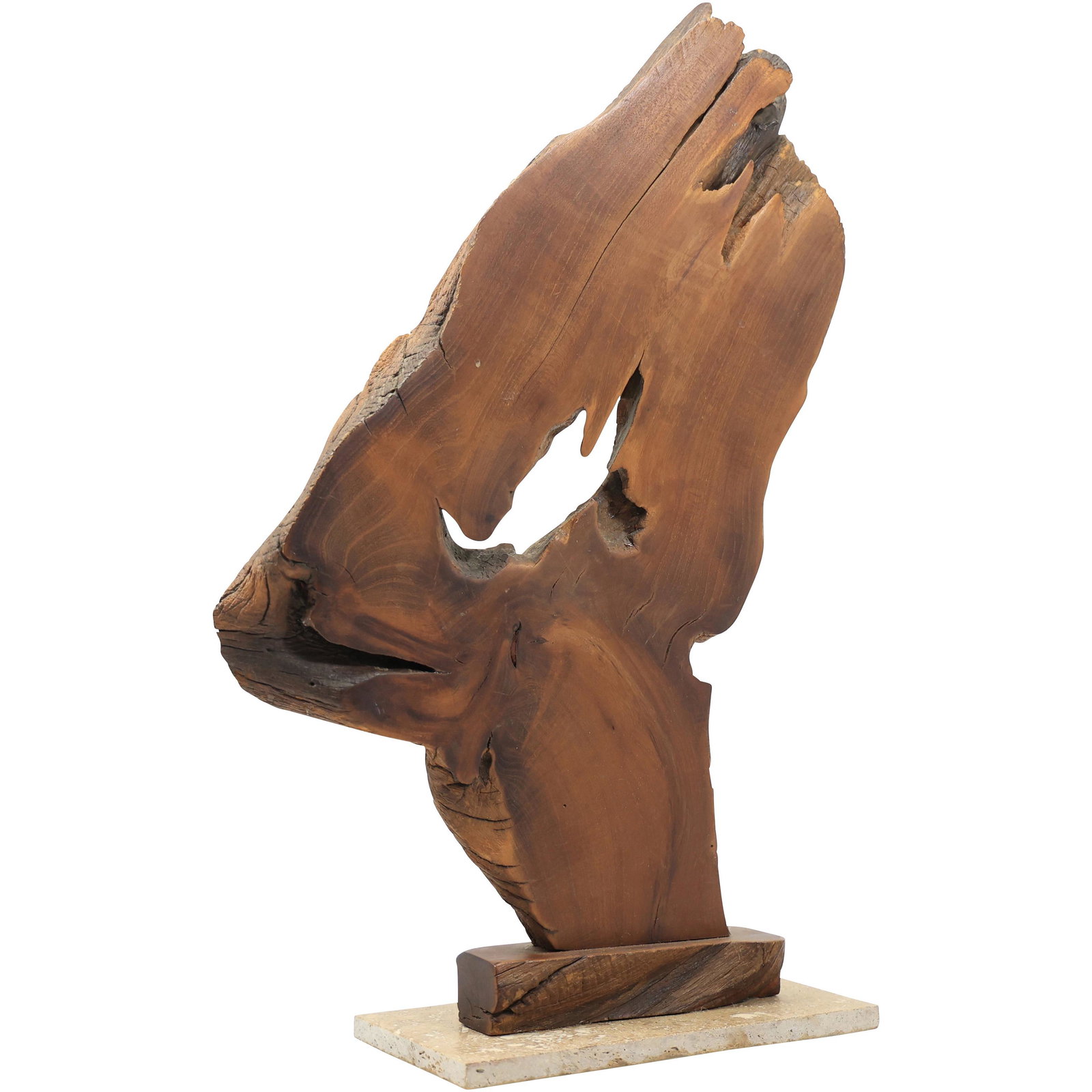 Mid-Century Modern Hard Wood Abstract Sculpture on Base (1 of 15)