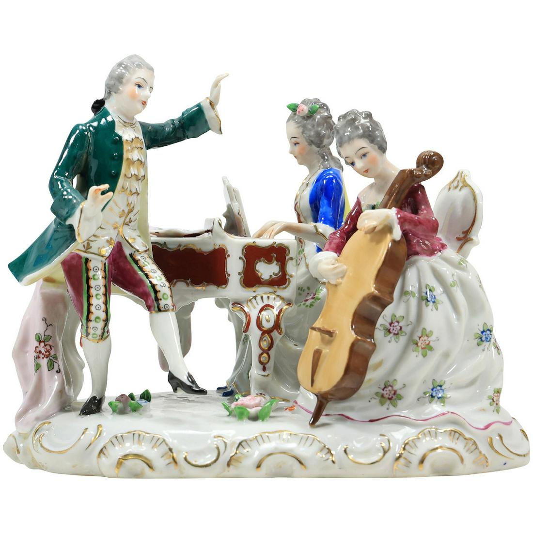 Dresden Style Fine German Porcelain Piano Music Ensamble Grouping (1 of 20)