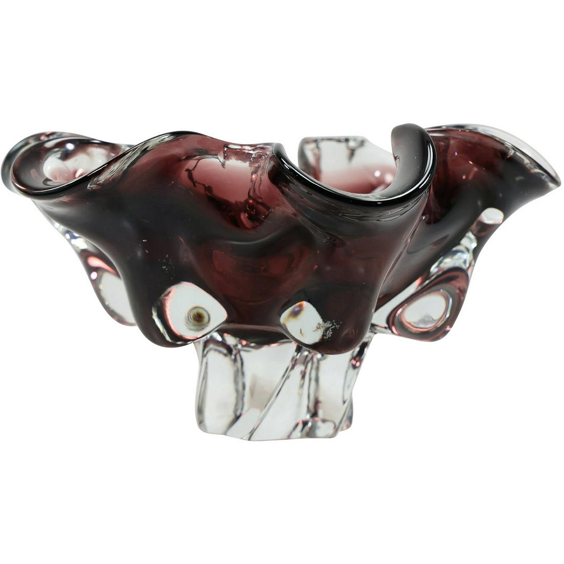 Purple Amethyst Free Form Glass Bowl Mid-Century Modern (1 of 18)