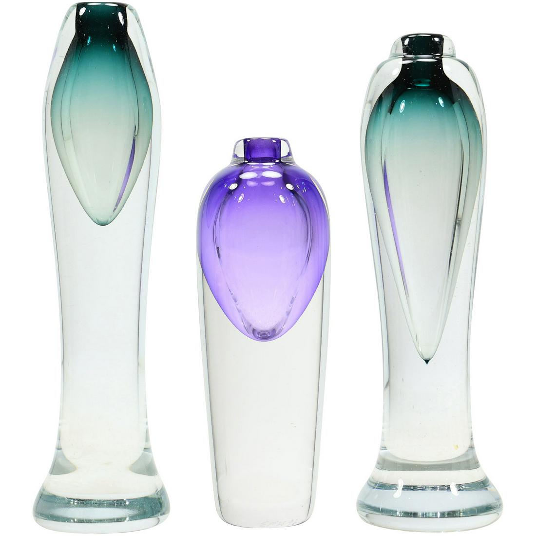 [3] Mid-Century Modern Studio Art Glass Perfume Bottles / Bud Vases (1 of 17)