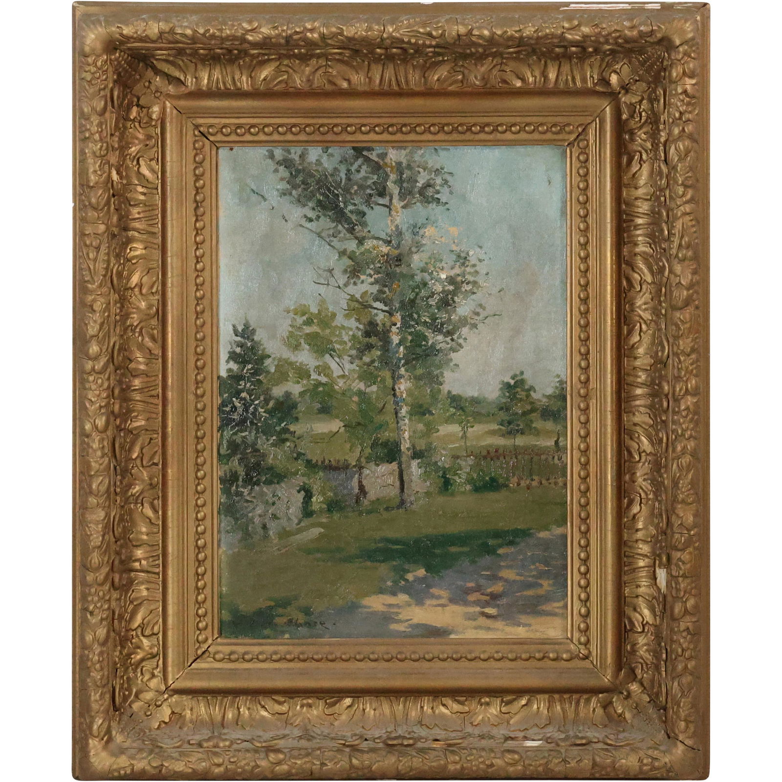 William M. Chase; American Oil Kitchen Garden - Southampton Signed (1 of 12)