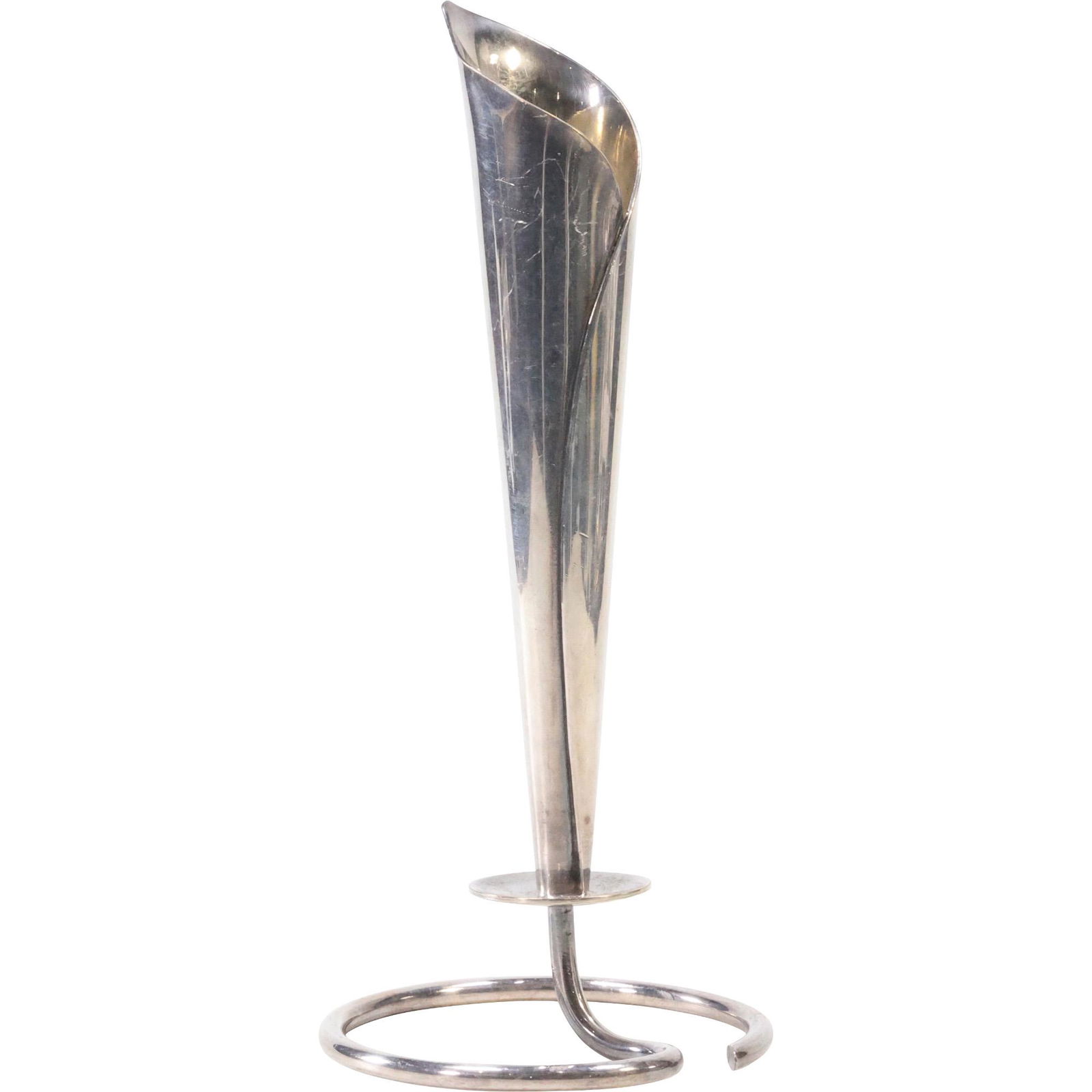 DANISH MODERN Denmark STERLING SILVER Tulip Bud Vase (1 of 9)