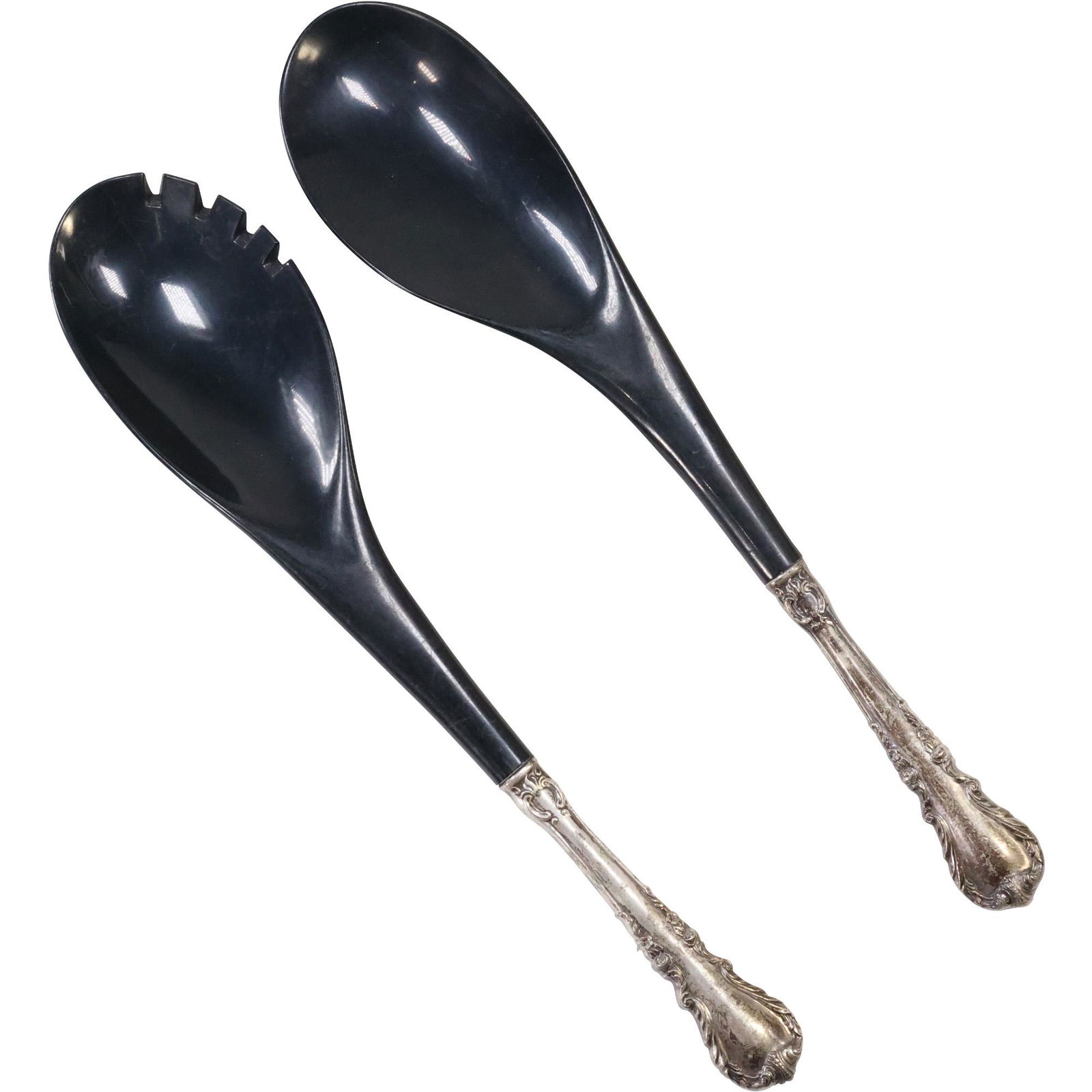 2 Pc. Sterling Silver Handles Salad Toss Serving Set 12 in. x 2 1/2 in. each (1 of 10)