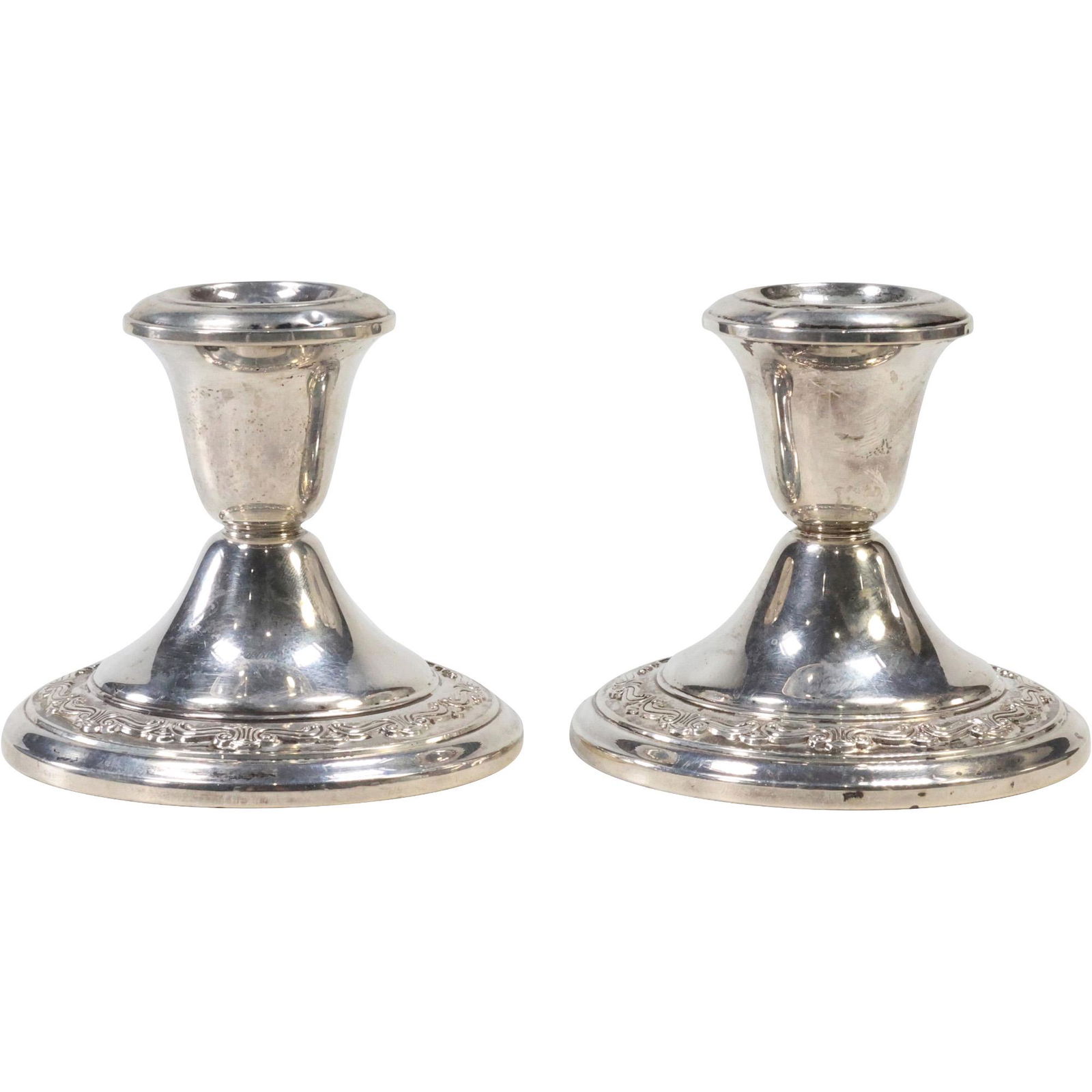 Pair GORHAM STERLING SILVER WEIGHTED Candlesticks (1 of 7)
