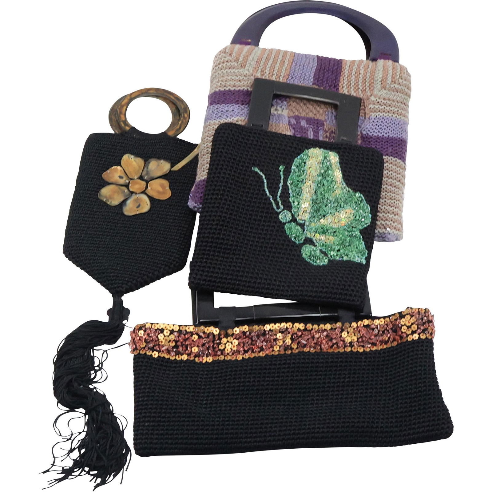 [5] Assorted Embroidered & Needlepoint Vintage Handled Purses. (1 of 19)