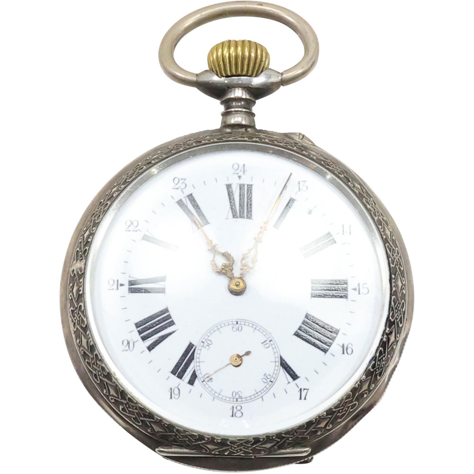 marked 800 SILVER RAILROAD POCKET WATCH "Eclipse" Engraved STEAM LOCOMOTIVE (1 of 13)