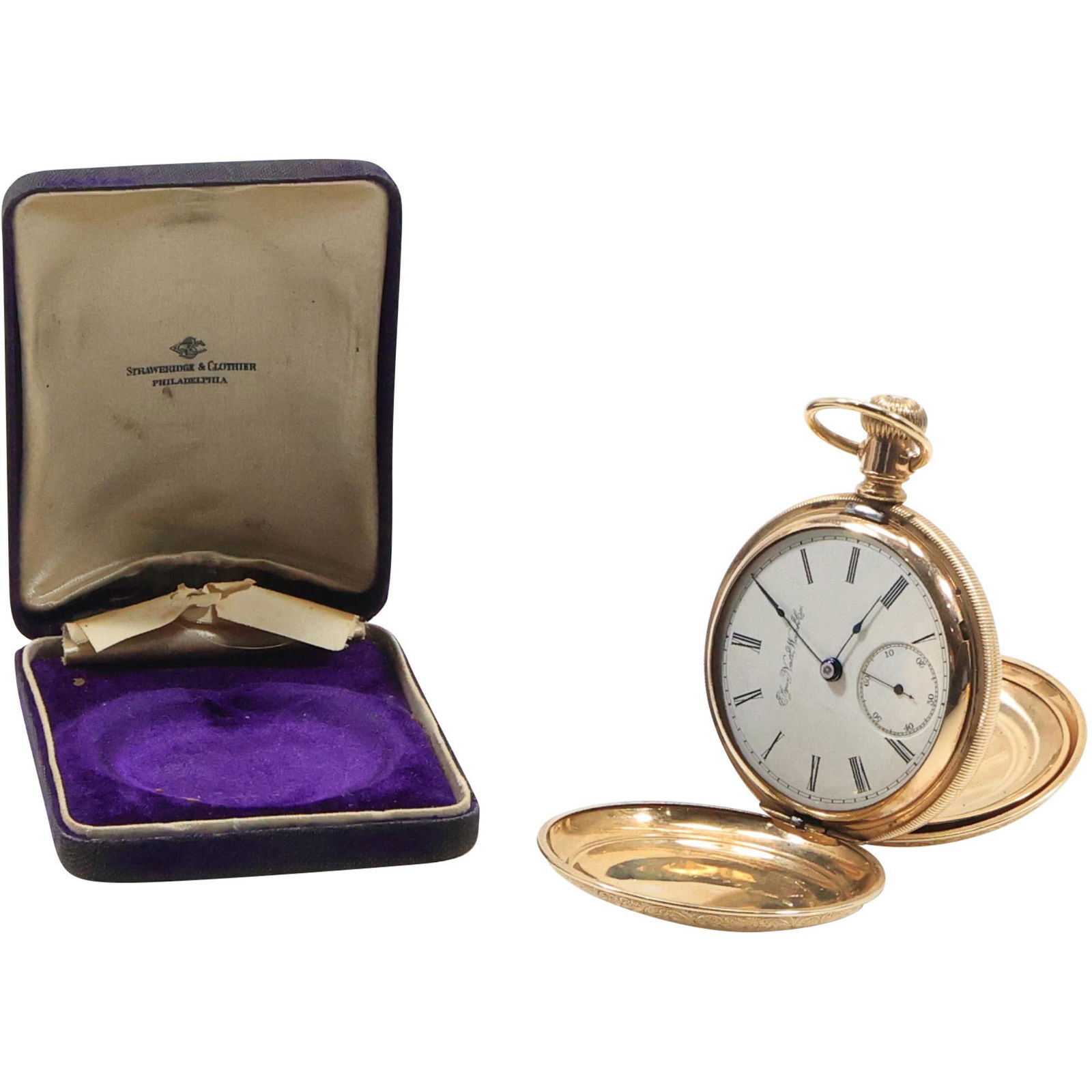 Tested 14K GOLD ELGIN National Watch Co Pocket Watch in Original Case - Works (1 of 14)