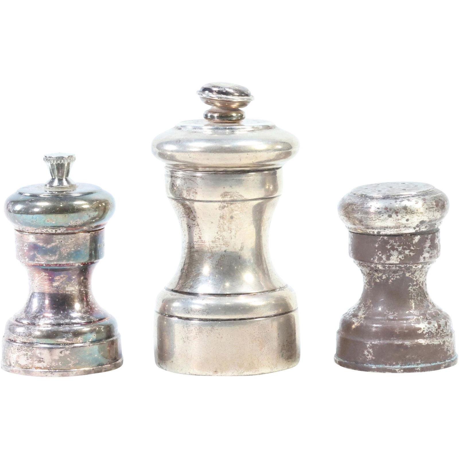 TIFFANY & CO Sterling Salt Shaker; Italy Hallmarked Pepper Grinder; STERLING Pepper Mill (1 of 16)