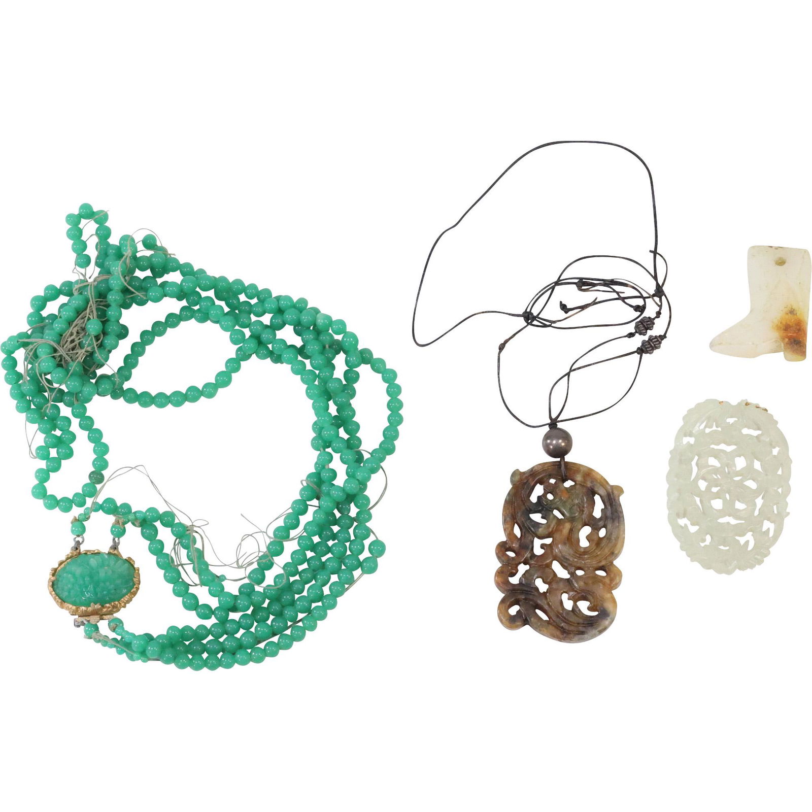 Estate Grouping Assorted JADE Beads and JADE Pieces (1 of 8)