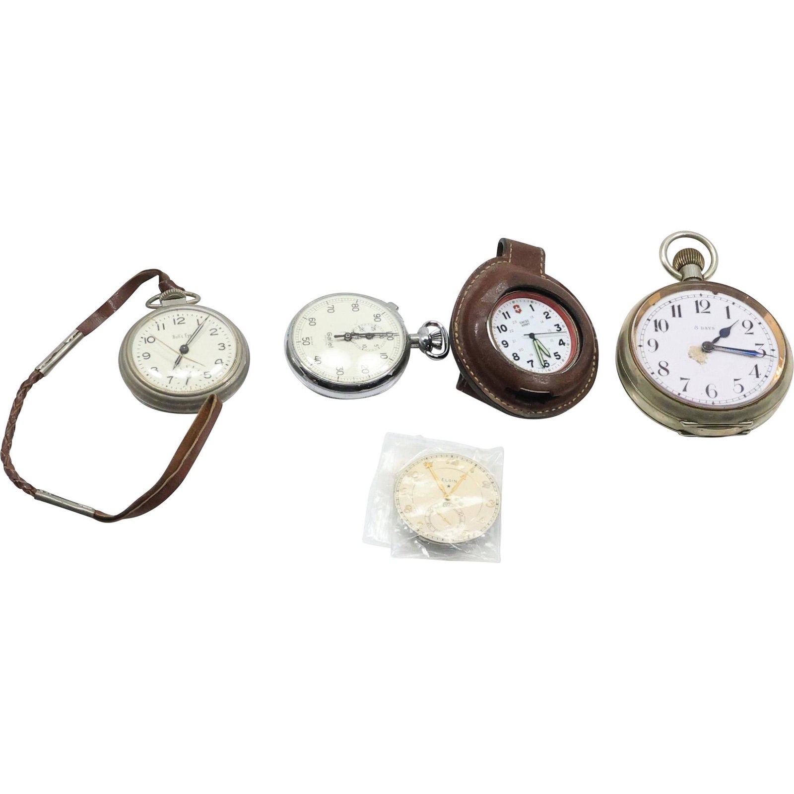 4 Assorted Vintage Pocket Watches and Elgin Watch Face (1 of 18)