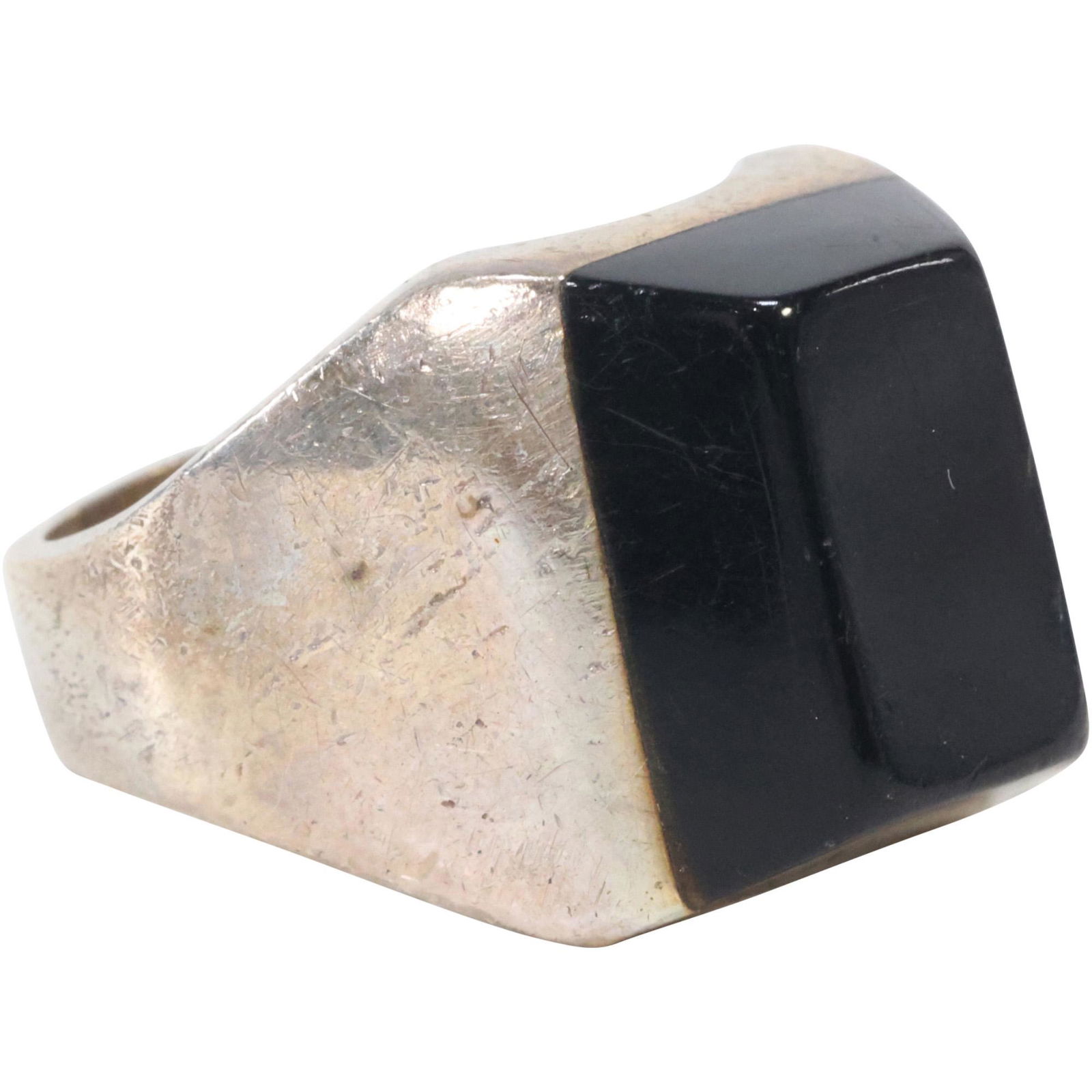 .925 Sterling Silver Mexico TP 147 Black Onyx Men's Ring Size Size 12, Weighs .97 total oz. (1 of 5)