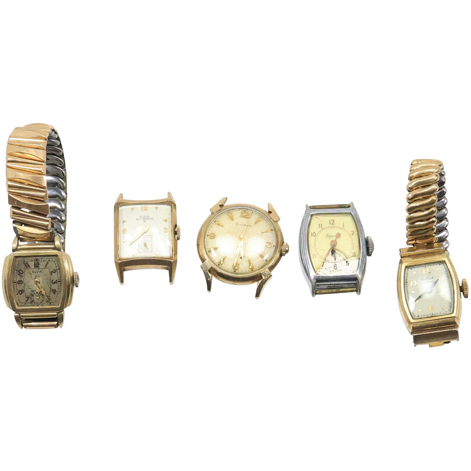 5 Assorted Estate Grouping Vintage Mens Wristwatches and Faces (1 of 20)