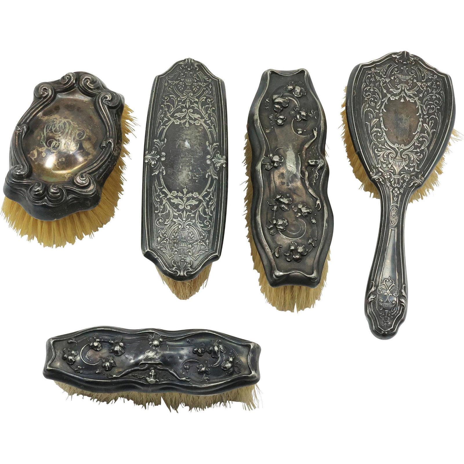 [5]  Assorted Antique Silver Victorian Hair Brushes (1 of 14)