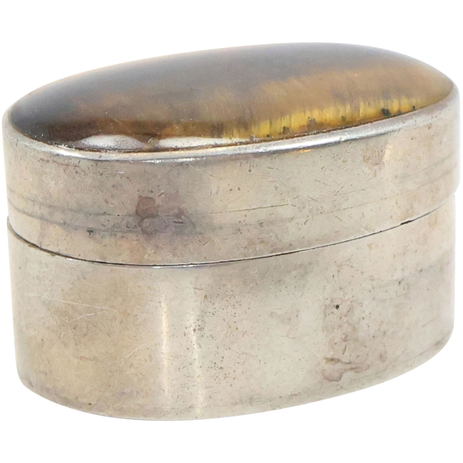 .925 Sterling Silver Mexico TC-43 Trinket Box with Tiger's Eye (1 of 10)