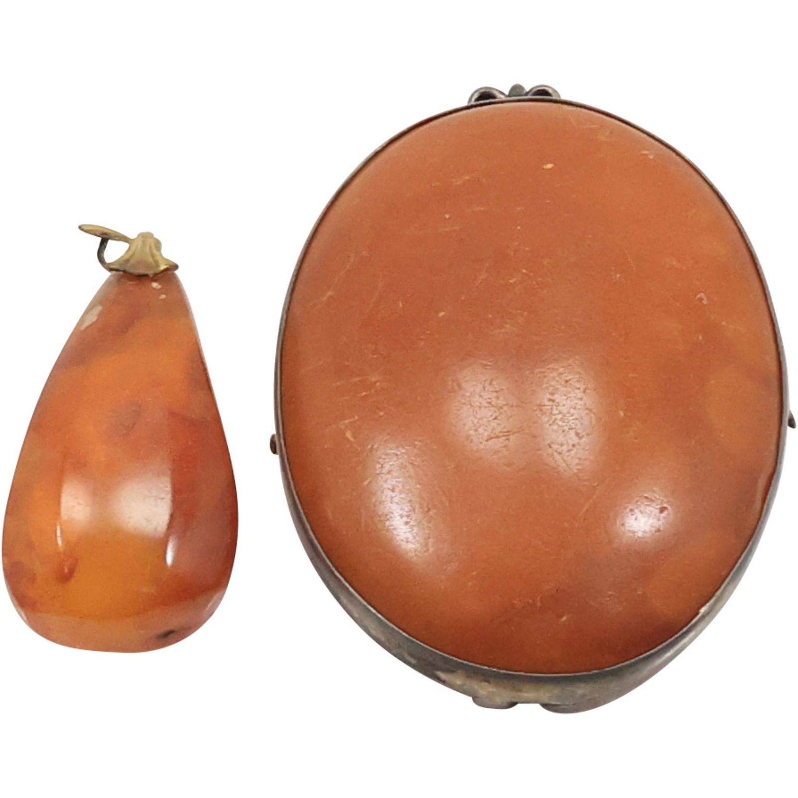 [2] AMBER PENDANTS small 1 3/4 in. x 7/8 in. & large 2 3/4 in. x 1 3/4 in. (1 of 14)