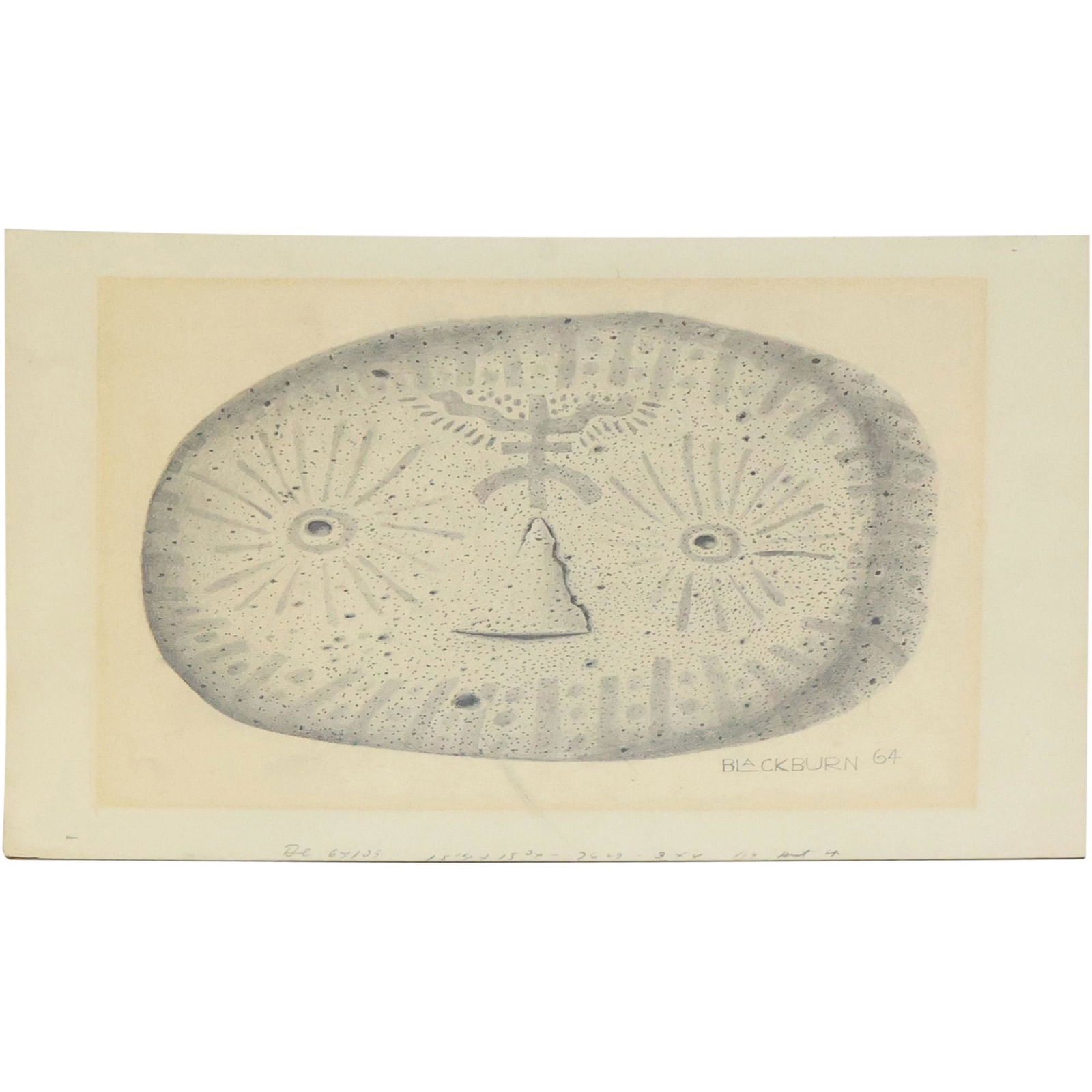 Signed BLACKBURN 1964 Abstract Face Lithograph (1 of 17)