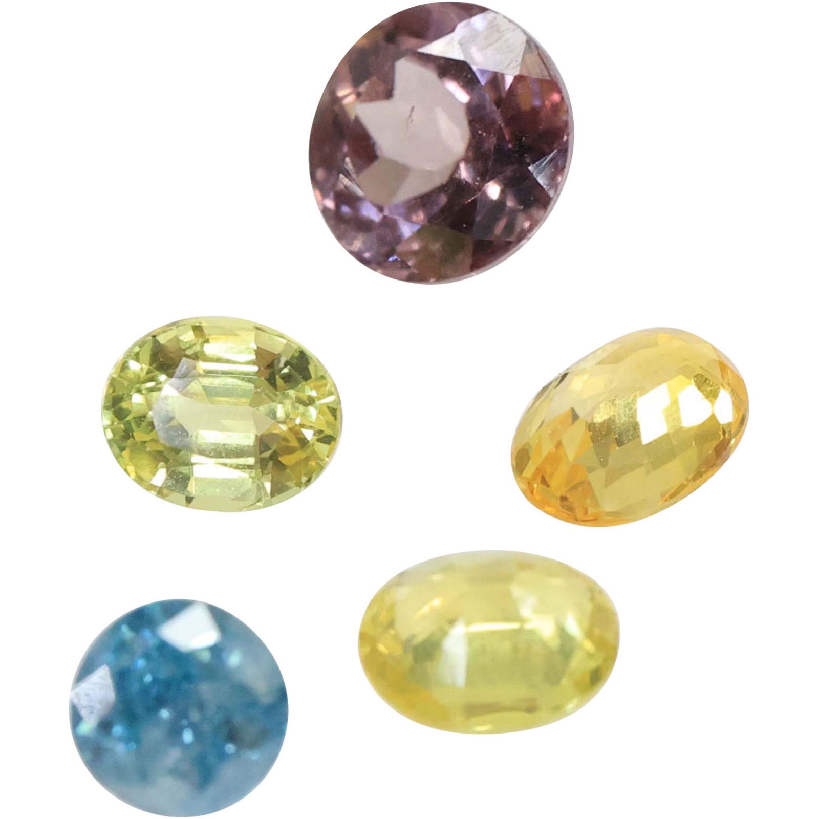 [5] Assorted Gem Stones: Blue Diamond .33 ct; Color Changing Garnet 1.20 ct.; 3 Yellow Sapphires (1 of 10)