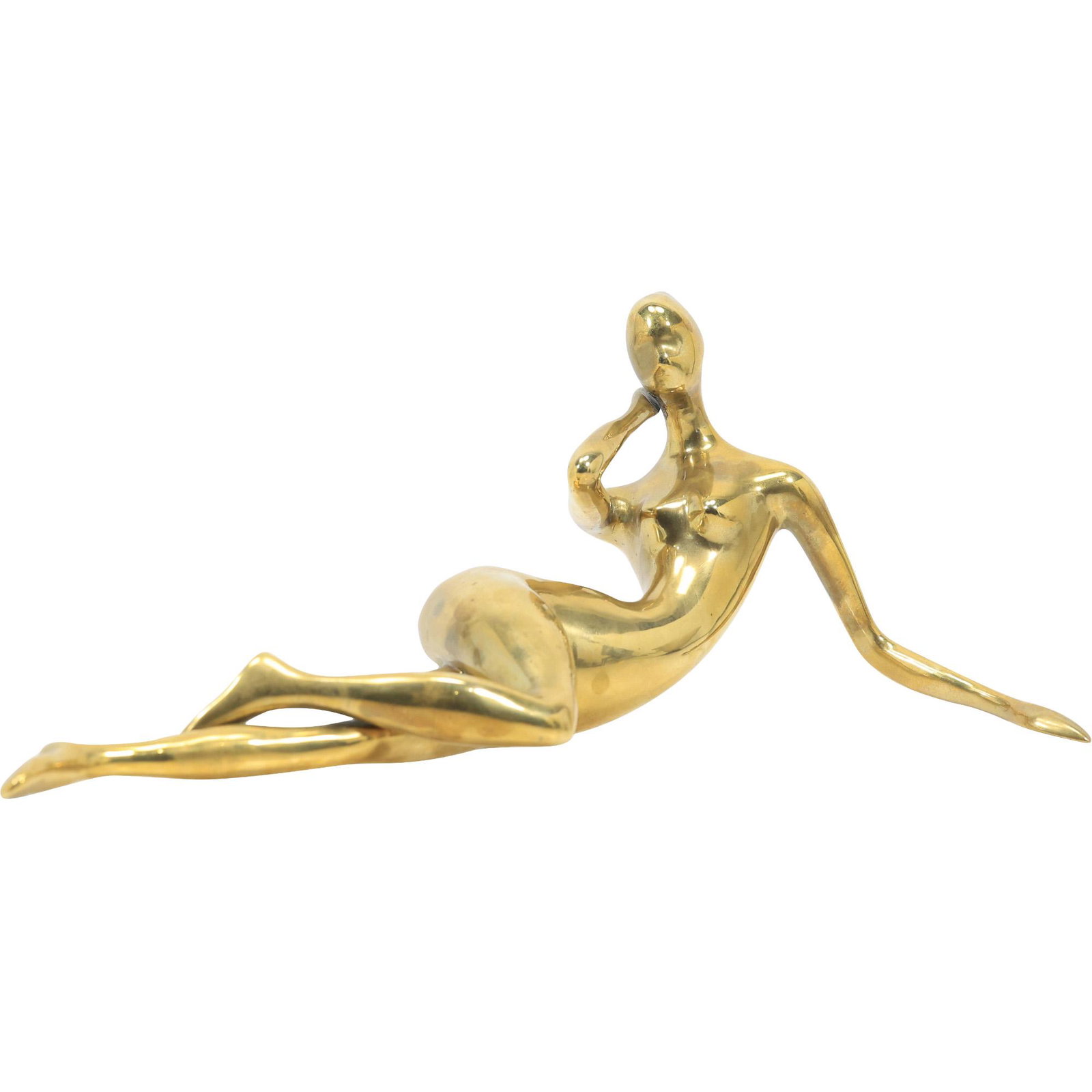 20th C. Signed Surawongse Thai Bronze Sculpture Reclining Nude Female - Original Patina: 20th C. Signed Surawongse Thai Bronze Sculpture Reclining Nude Female - Original Patina, 25/1000. size: 6h 14.5w