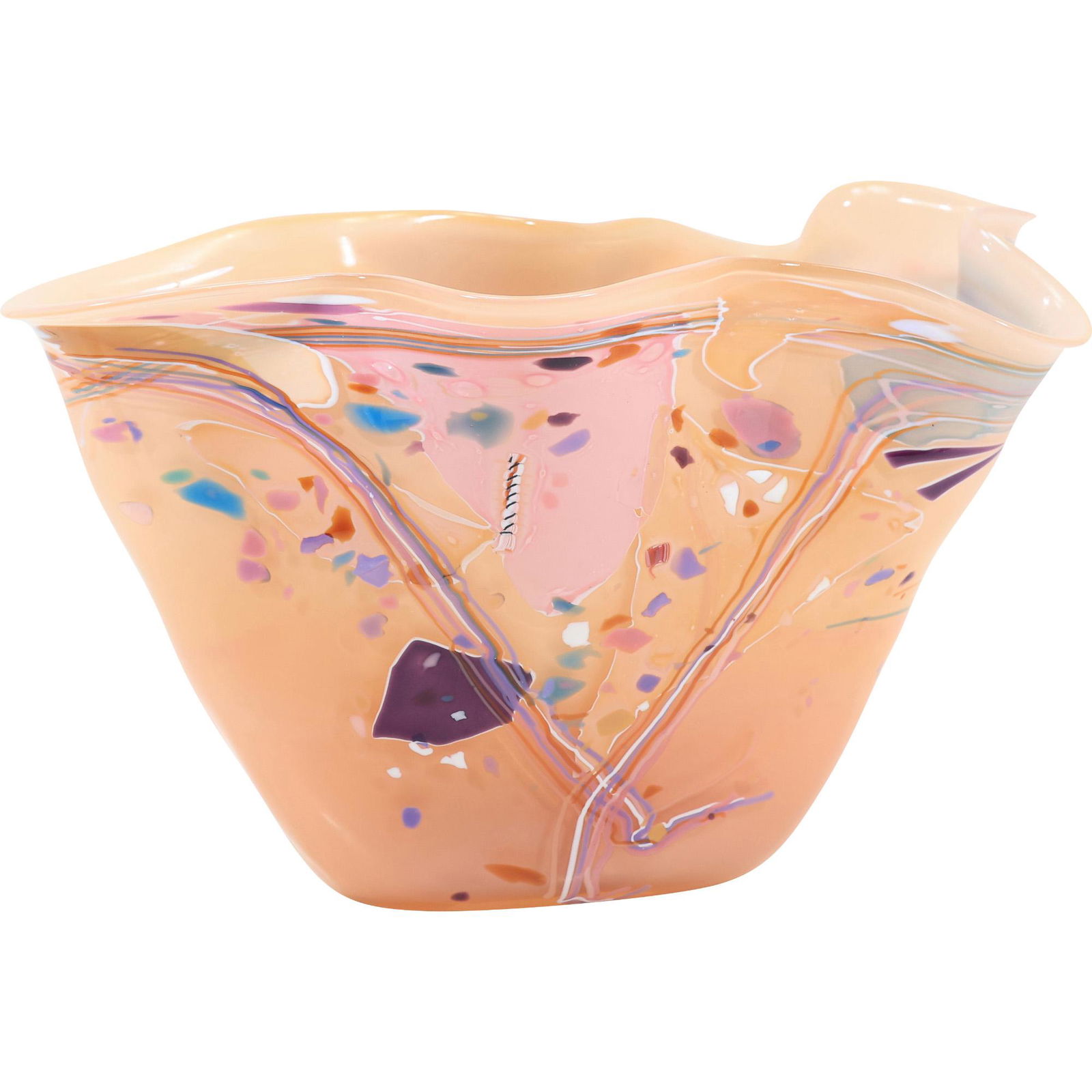 Signed STEPHEN RICH NELSON,  ABSTRACT ART GLASS VASE (1 of 18)