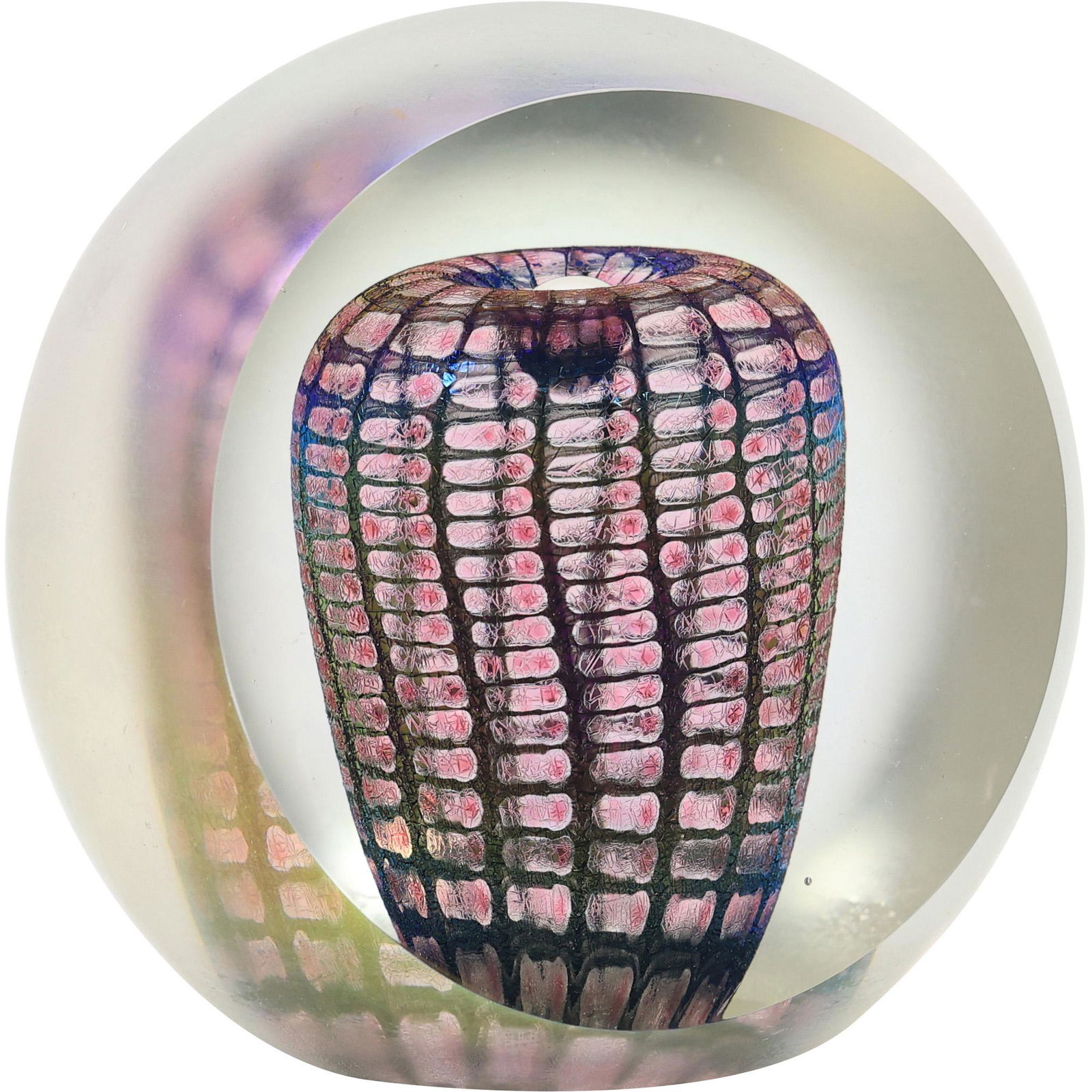 Exquisite Signed Art Glass Internal Decorated Paperweight (1 of 13)