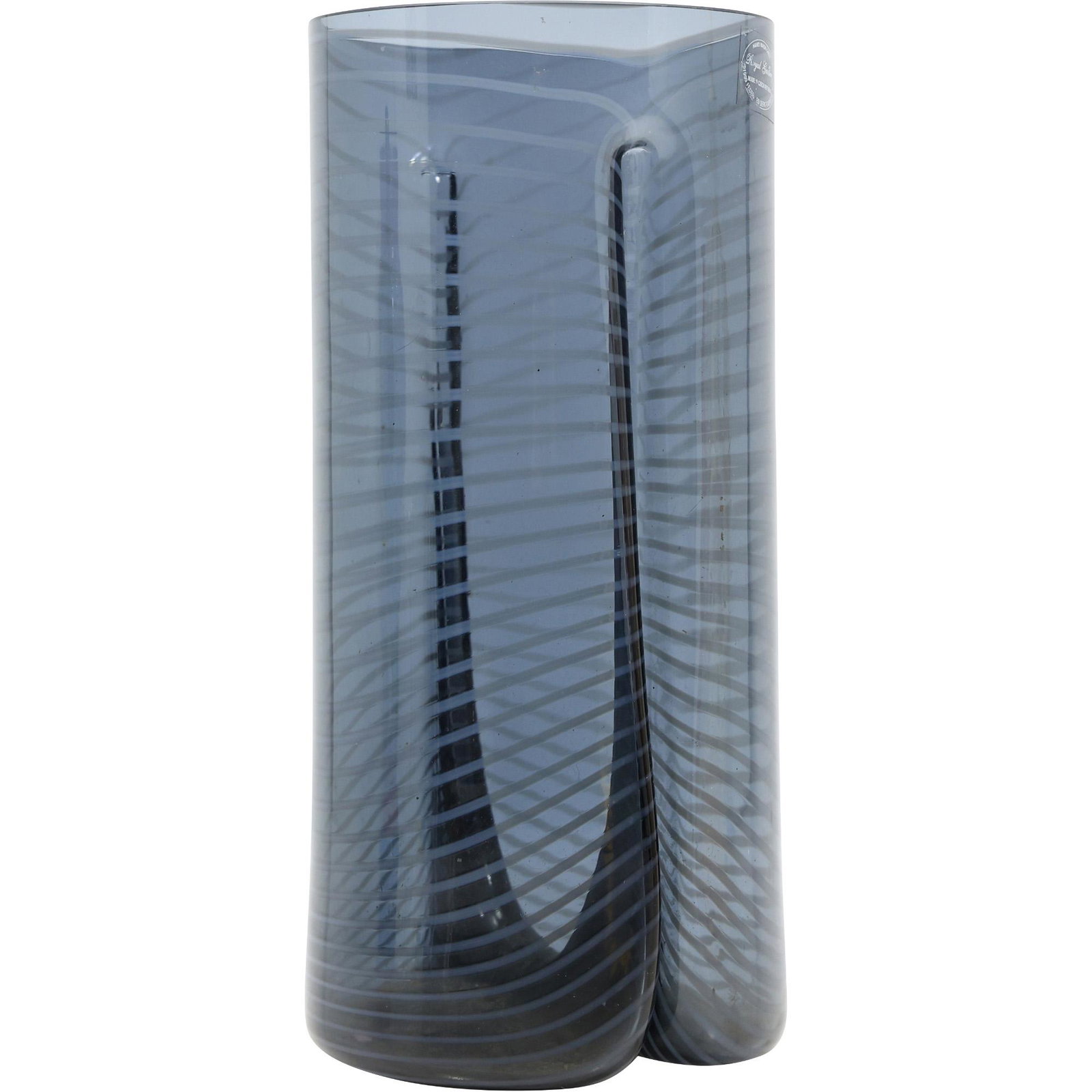 Royal Gallery Czech Republic Art Glass Cylindrical Vase - Original Label: Royal Gallery Czech Republic Art Glass Cylindrical Vase - Original Label. size: 12h 5.5w