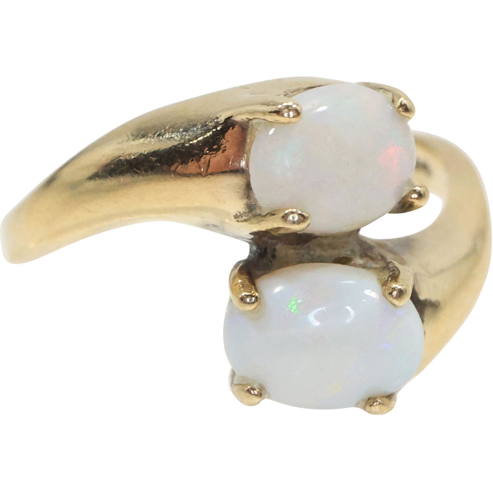 10K GOLD and OPAL Ring Size 6 ; 3/4 in. x 1/2 in. ; 1.5 dwt (1 of 8)