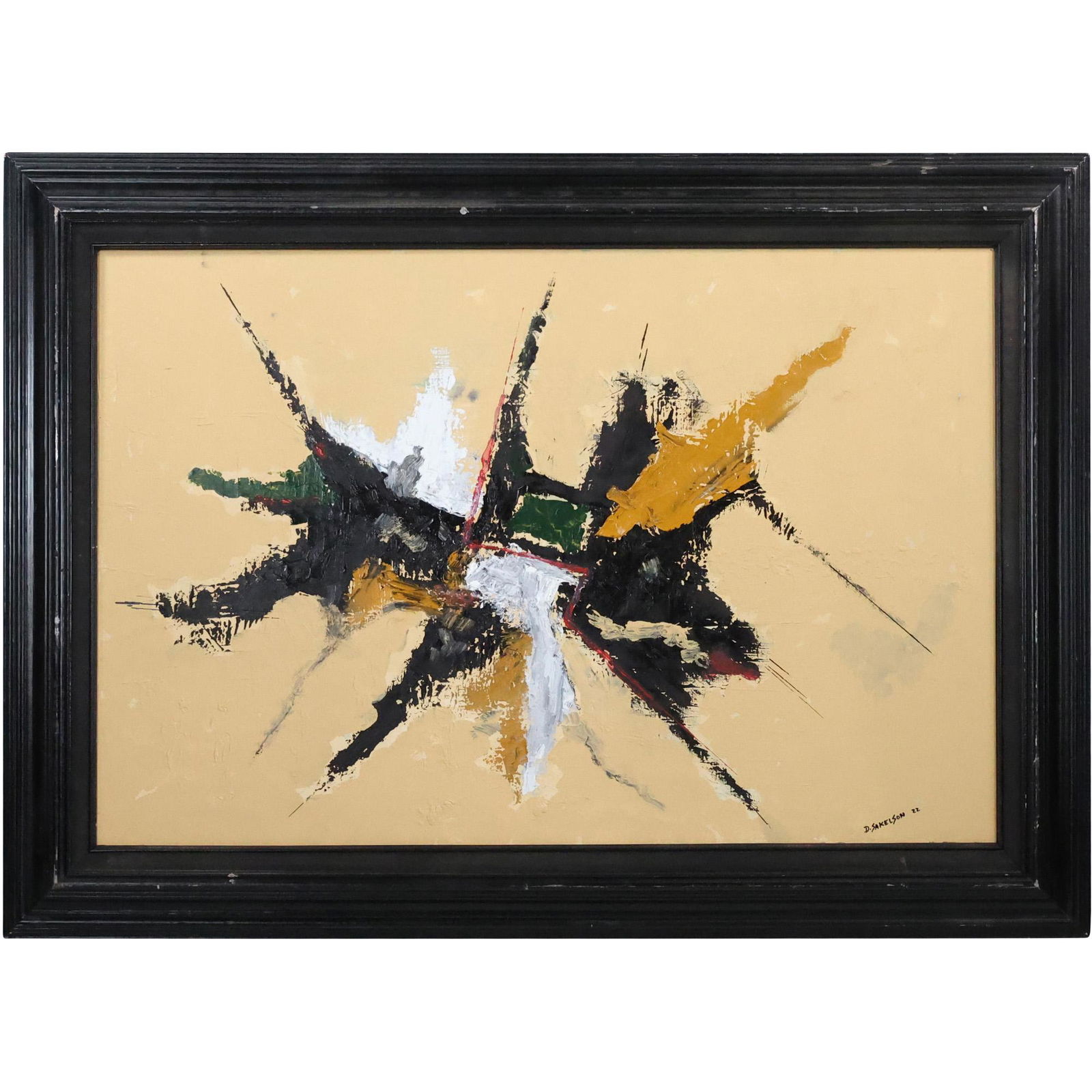 Dennis Sakelson, Bucks County Pa 20th C. Artist Oil/c Abstract Expressionism (1 of 11)