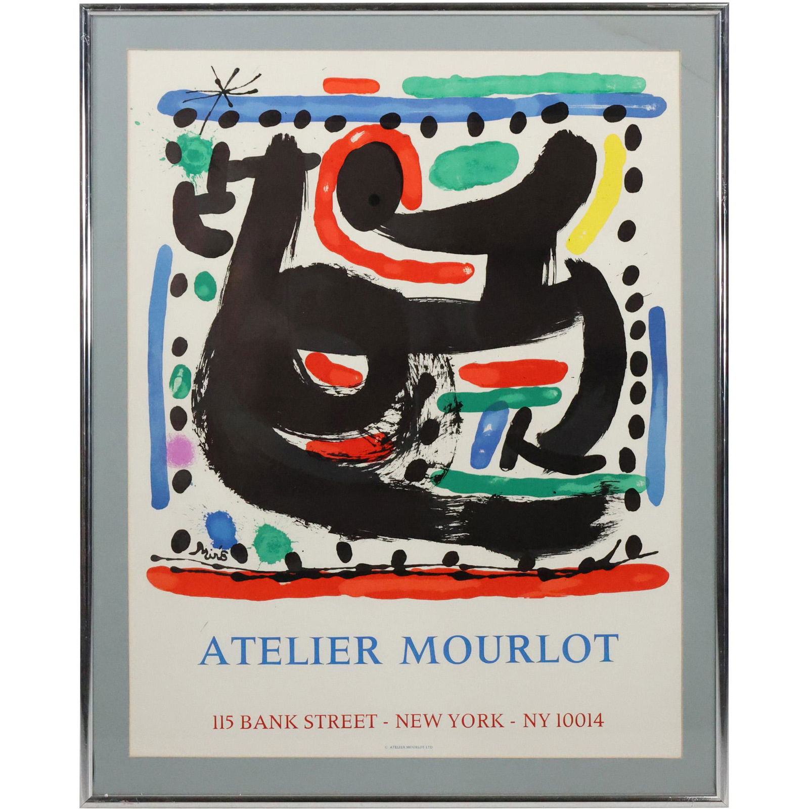 JEAN MIRO Exhibition Poster Atelier Mourlot Bank Street New York - Framed (1 of 12)