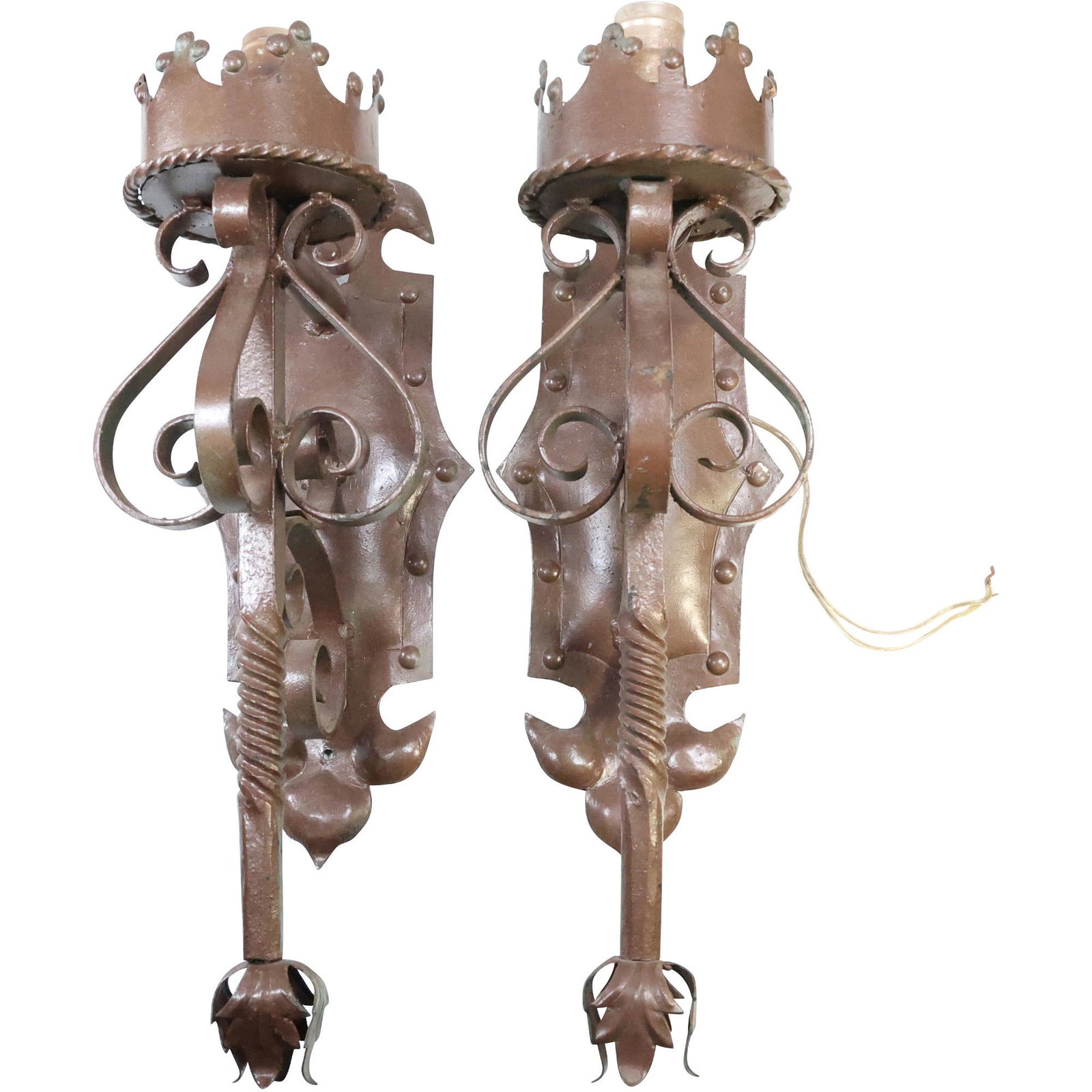 [2] Bronze GOTHIC Movement Wall Mount Sconces Electrified: [2] Bronze GOTHIC Movement Wall Mount Sconces Electrified. size: 20 x 6